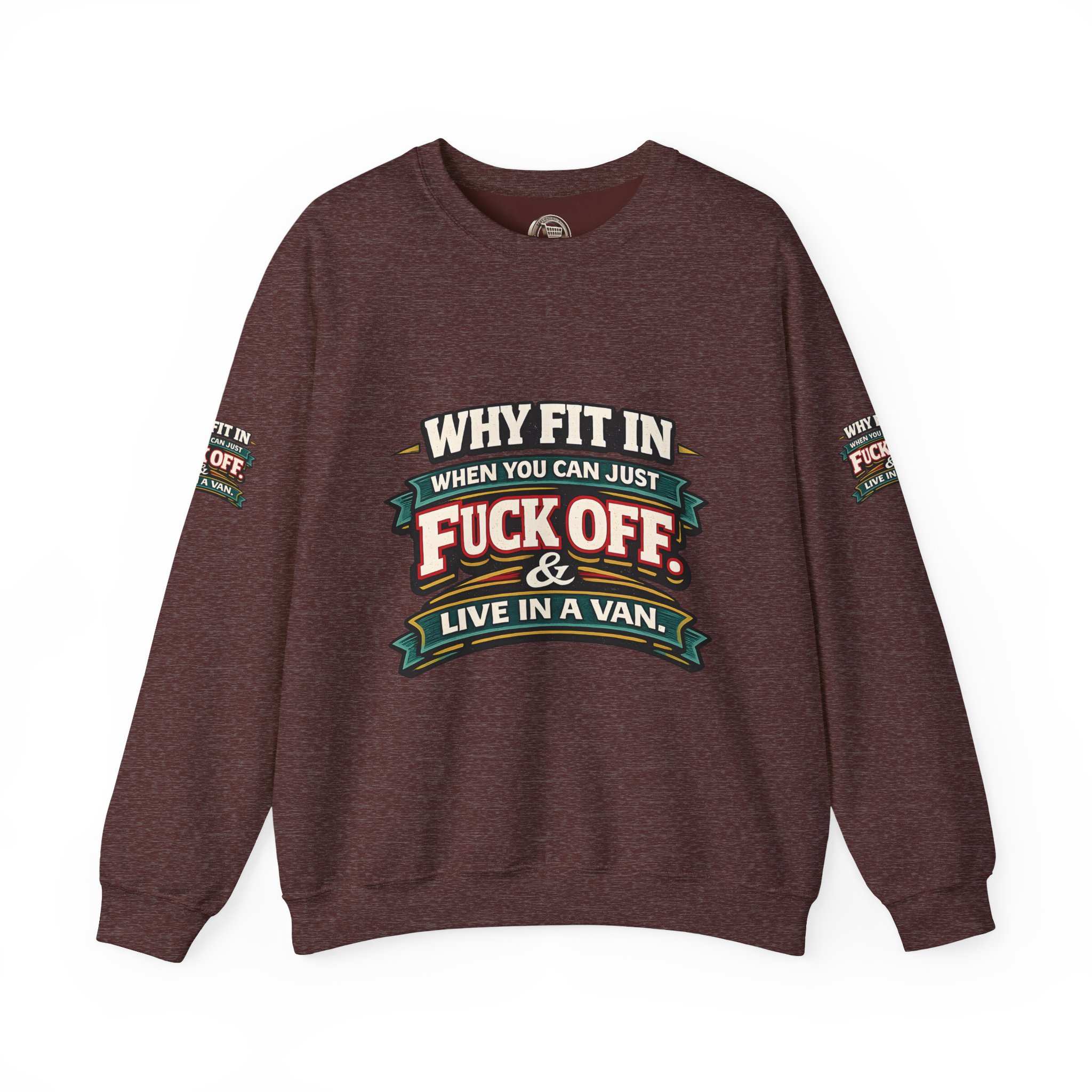 Unisex Heavy Blend™ Crewneck Sweatshirt — "Why Fit In" Design F**K-Line