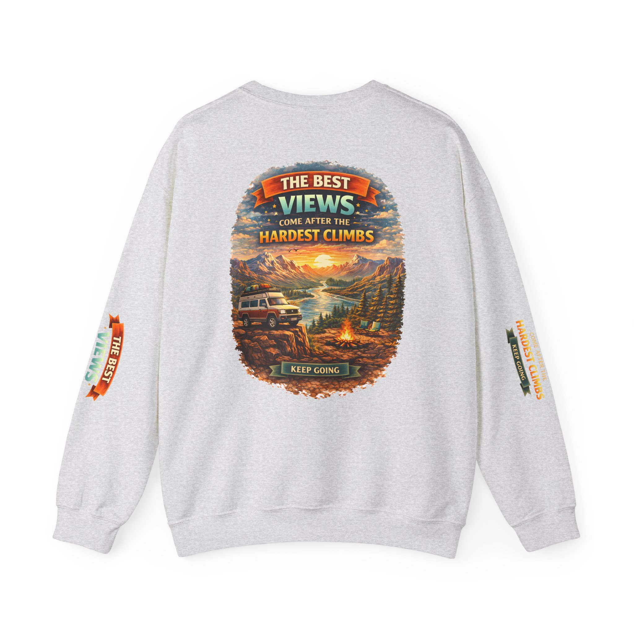 Unisex Heavy Blend™ Crewneck Sweatshirt — "The Best Views" Design Scenic-Line