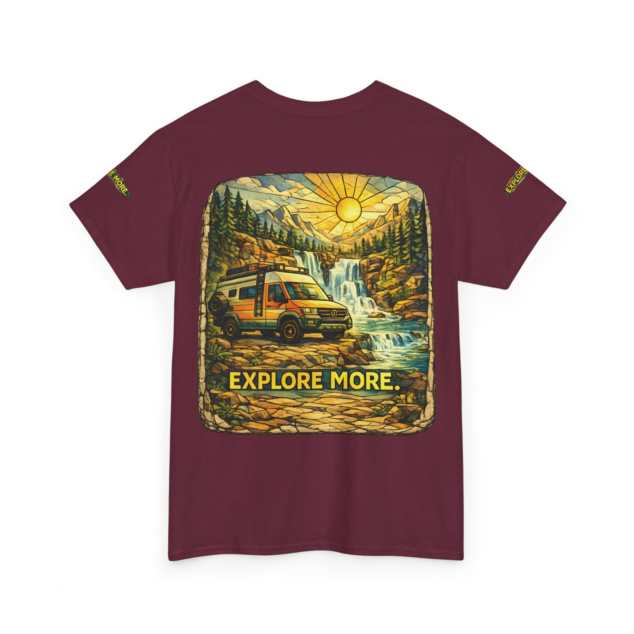 Unisex Heavy Cotton Tee — "Explore More" Design Cubic-Line
