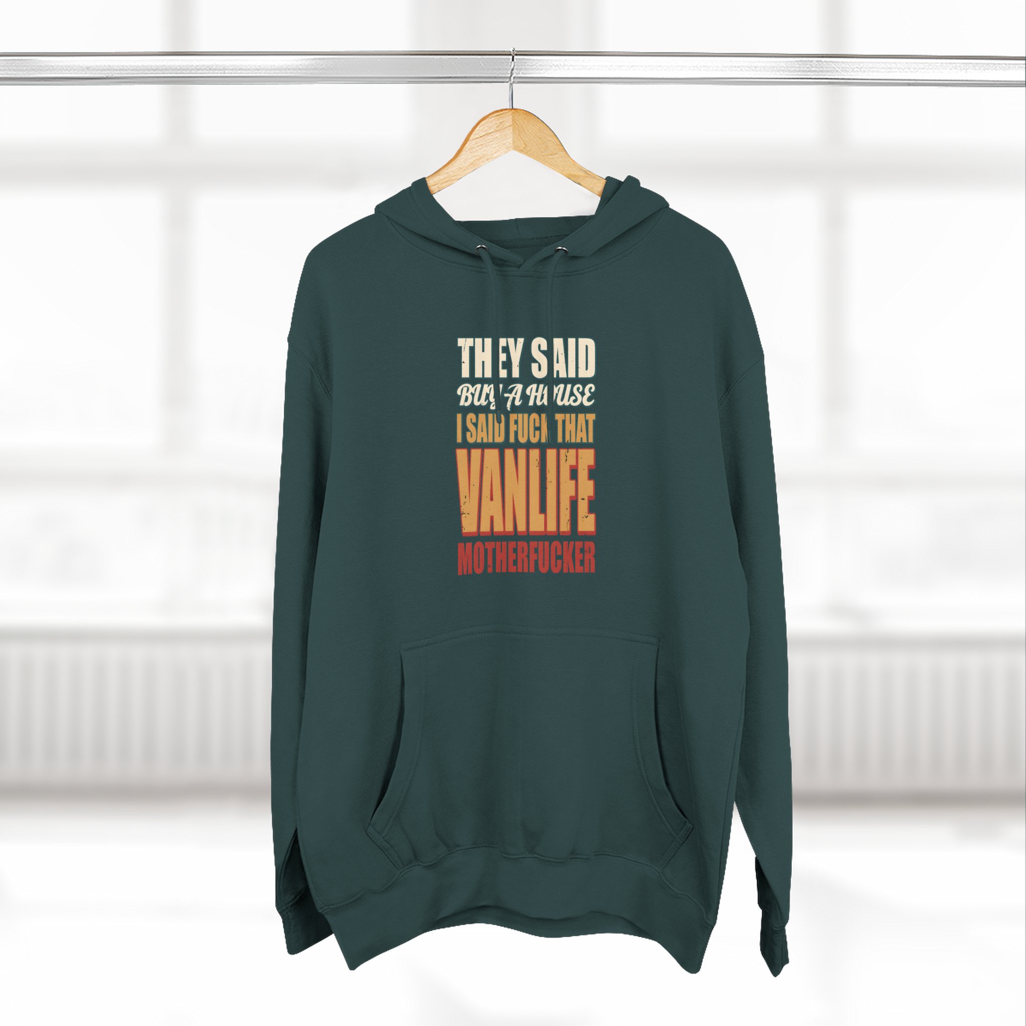 14784947016157030436_2048.jpeg Three-Panel Fleece Hoodie - "They Said Buy A House" Design F**K-Line