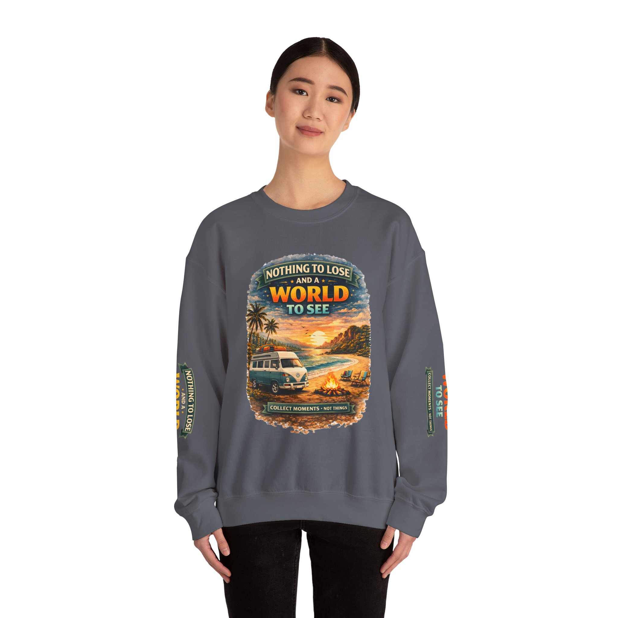 Unisex Heavy Blend™ Crewneck Sweatshirt — "Nothing To Lose" Design Scenic-Line