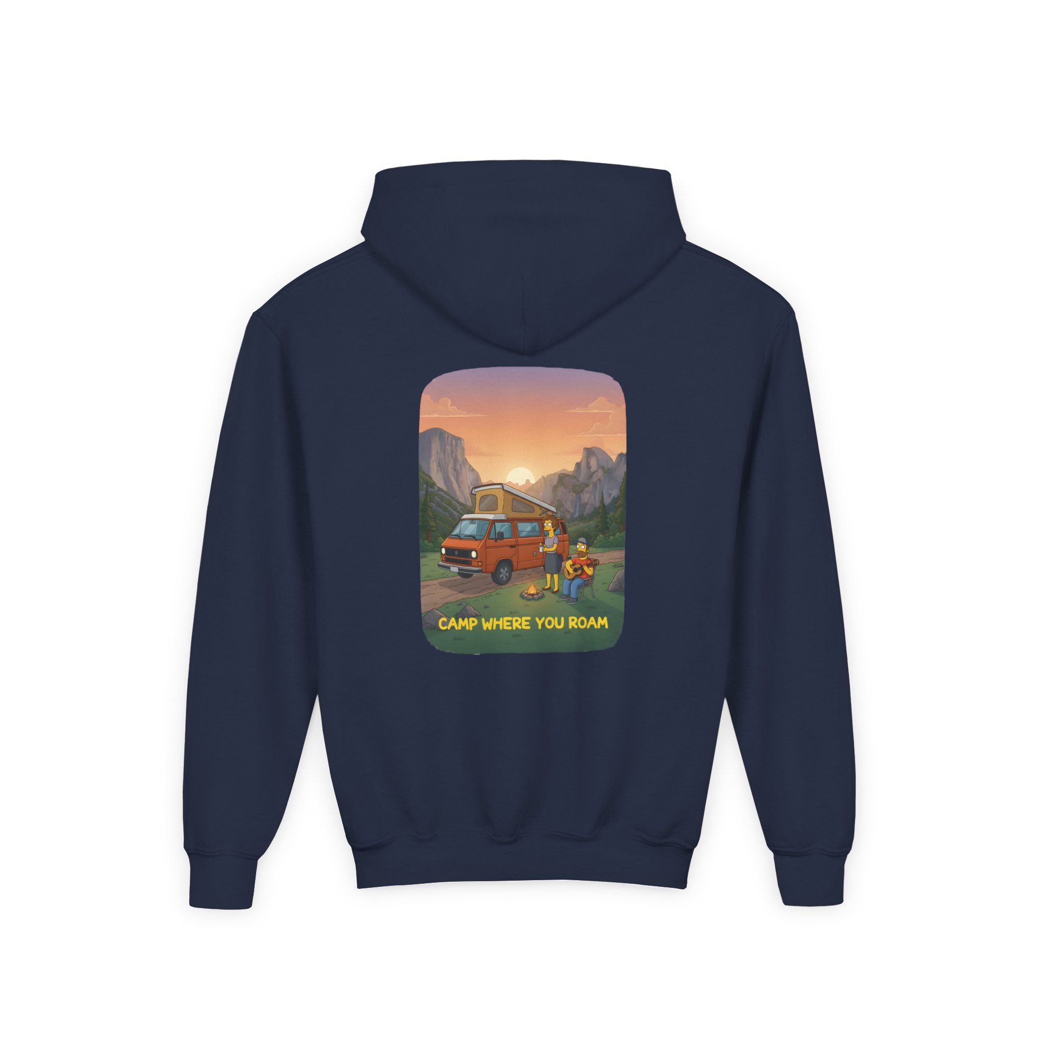 Youth Hoodie(Gildan) – "Camp Where You Roam" (Design Sitcom-Line)