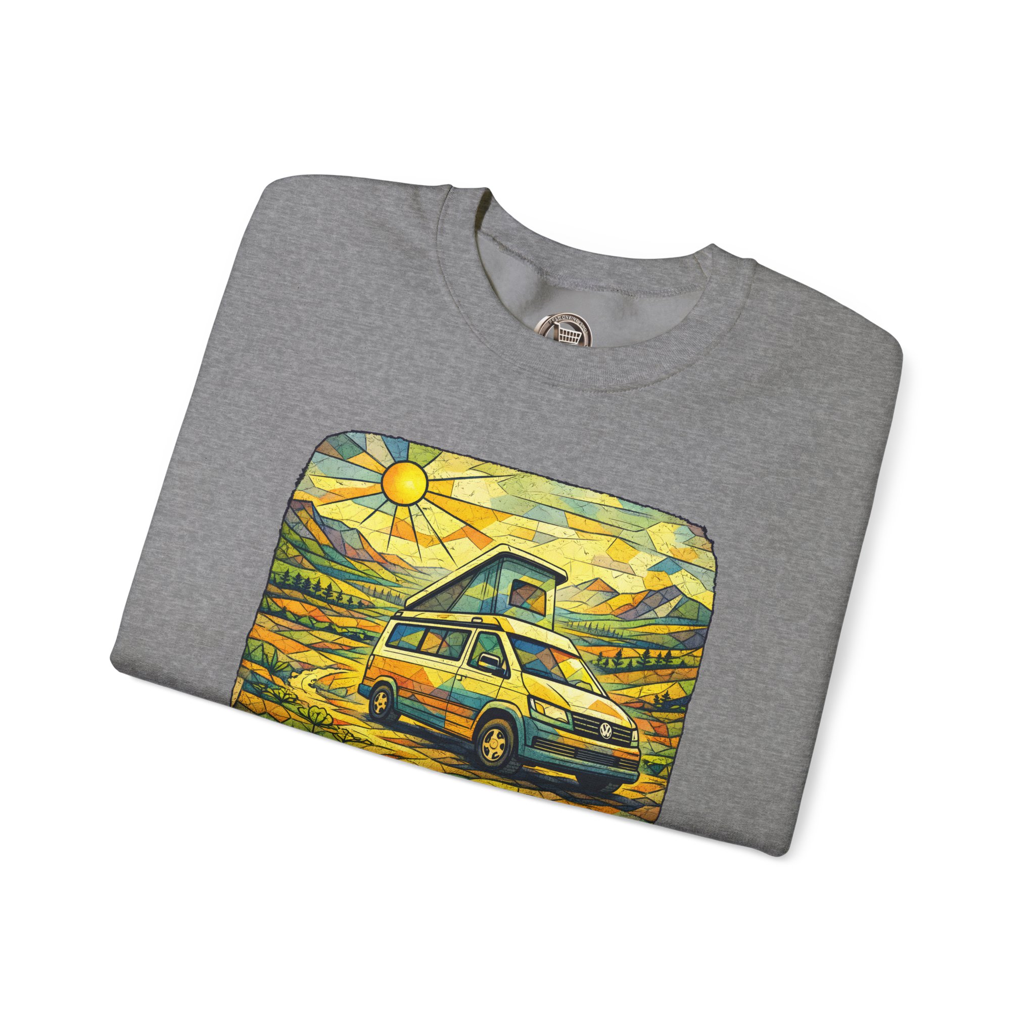 Unisex Heavy Blend™ Crewneck Sweatshirt — "Escape The Ordinary" Design Cubic-Line