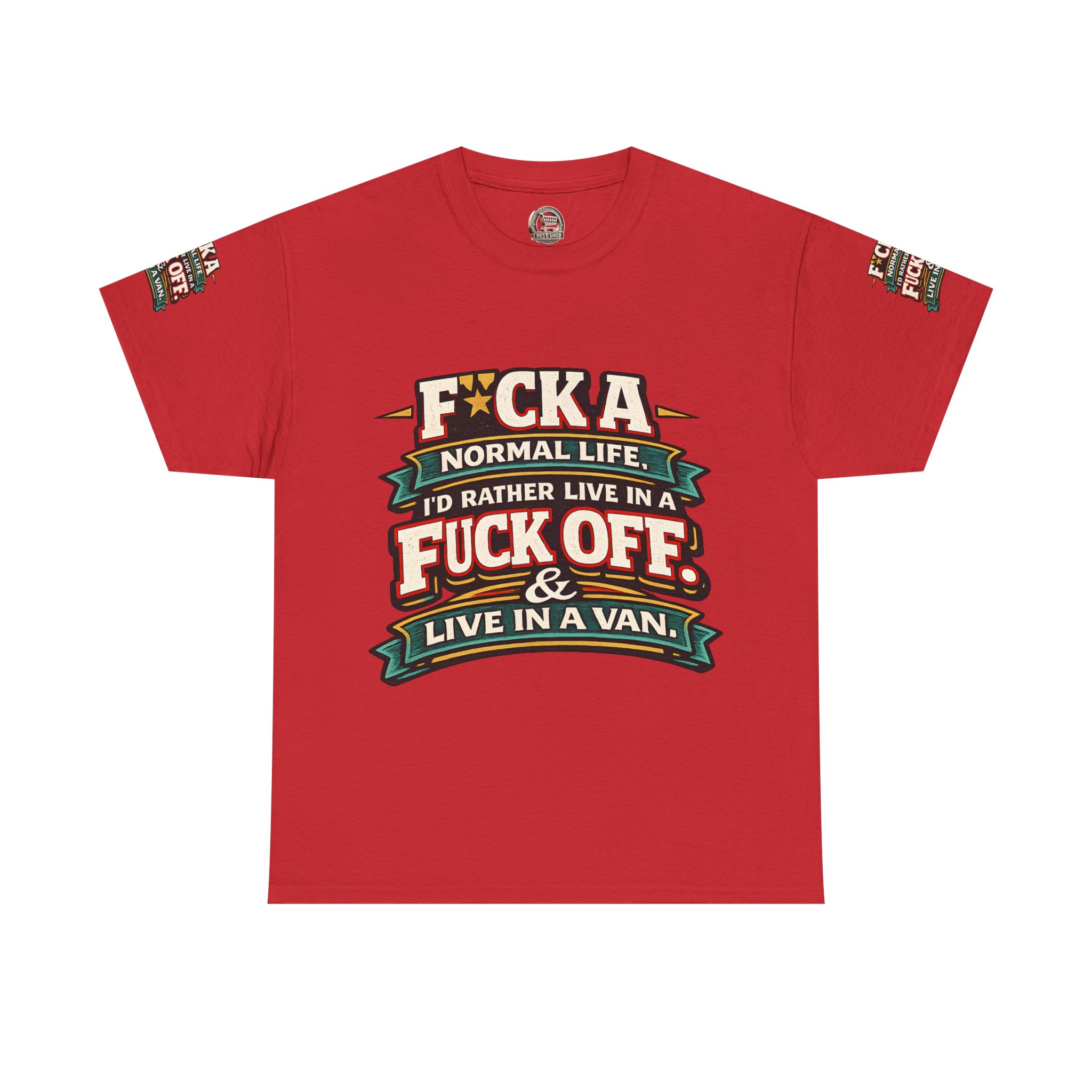 Unisex Heavy Cotton Tee — "Fuck A Normal Life" Design F**K-Line