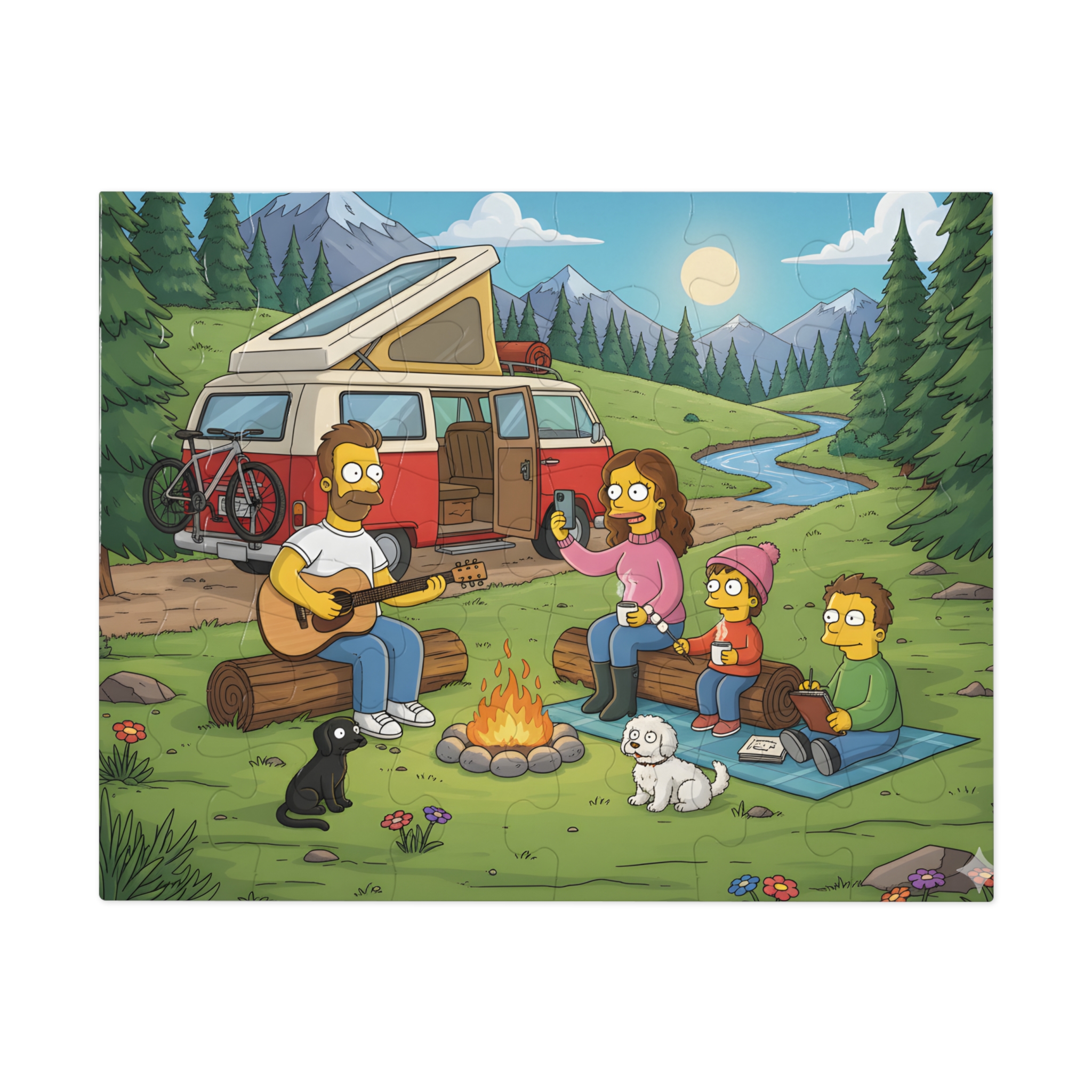 Jigsaw Puzzle with Tin — Scenic Campervan Campfire