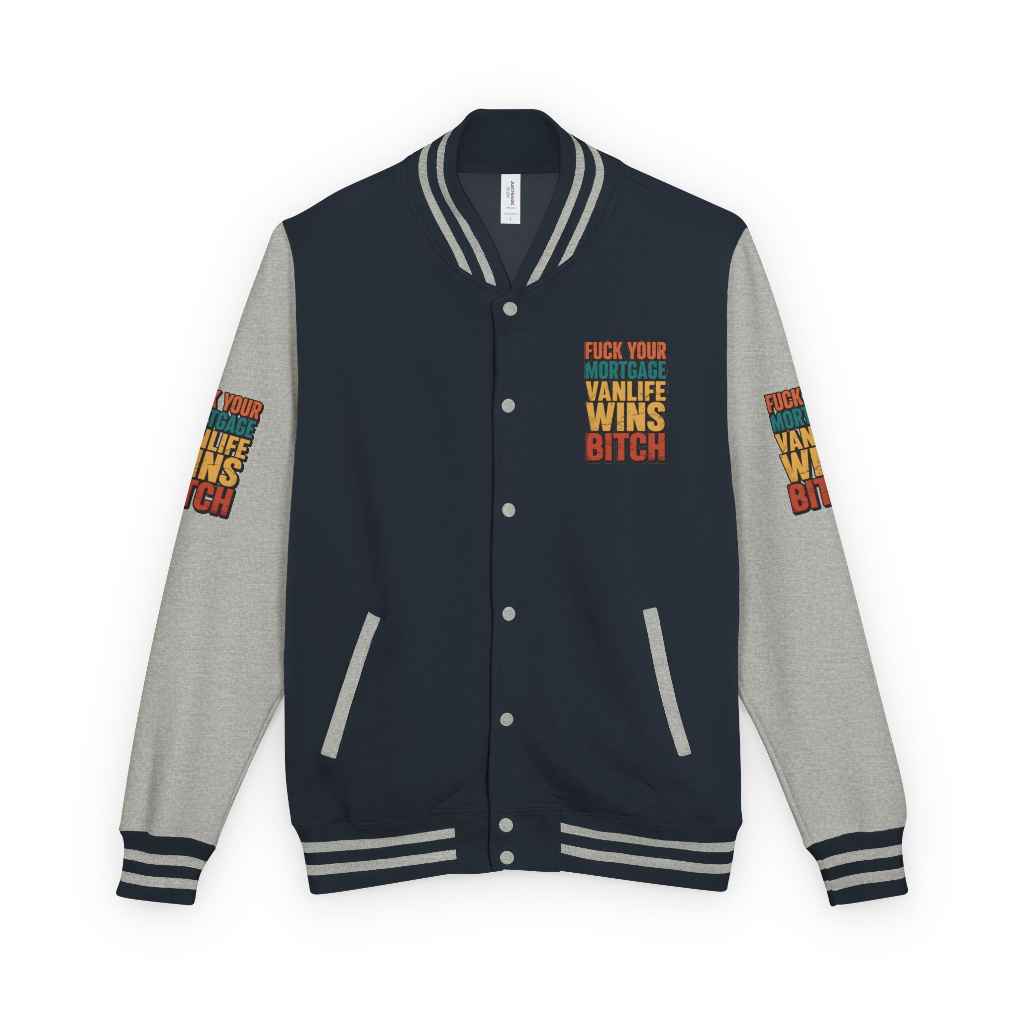 Unisex Heavyweight Letterman Jacket — "Fuck Your Mortgage" Design F**K-Line