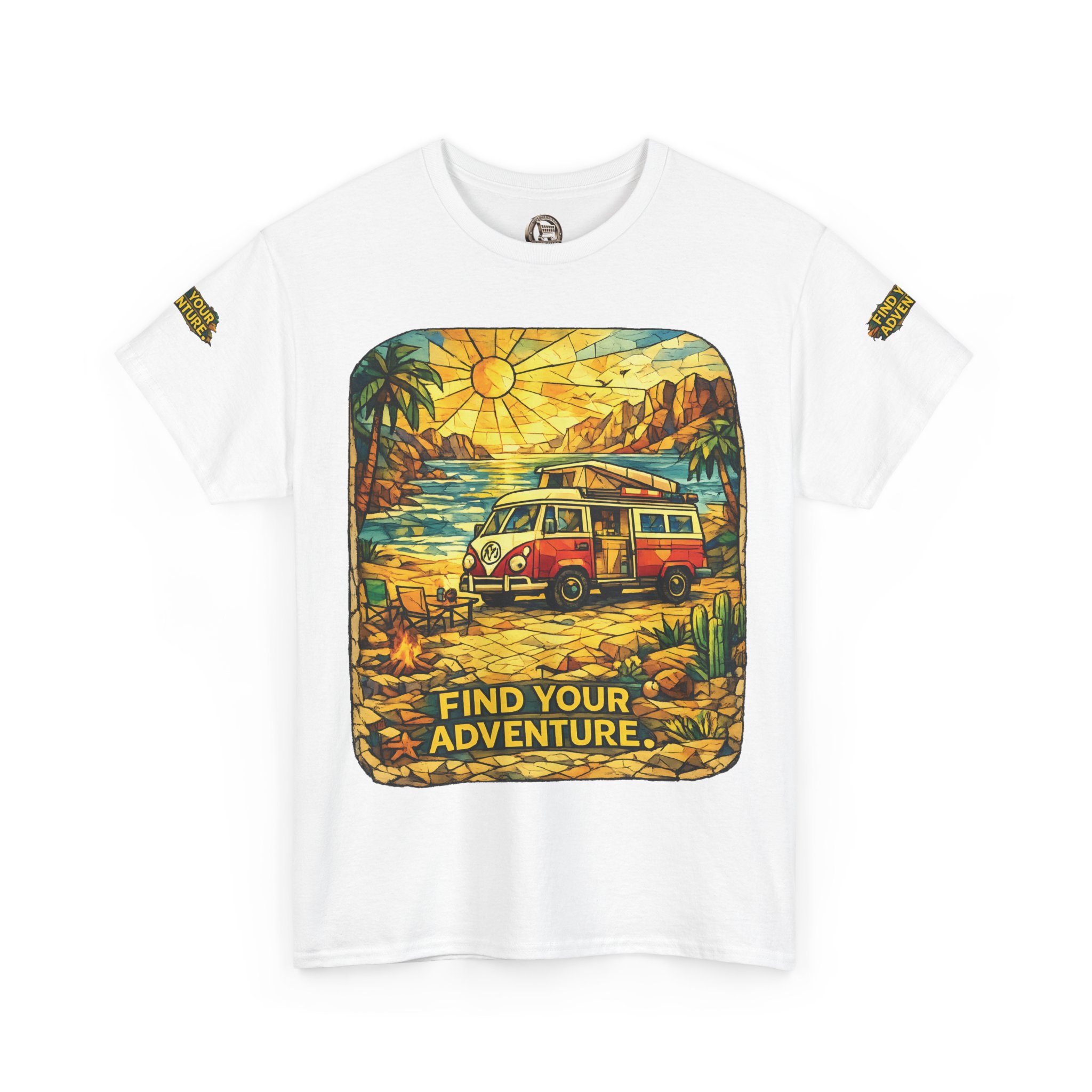Unisex Heavy Cotton Tee — "Find Your Adventure" Design Cubic-Line