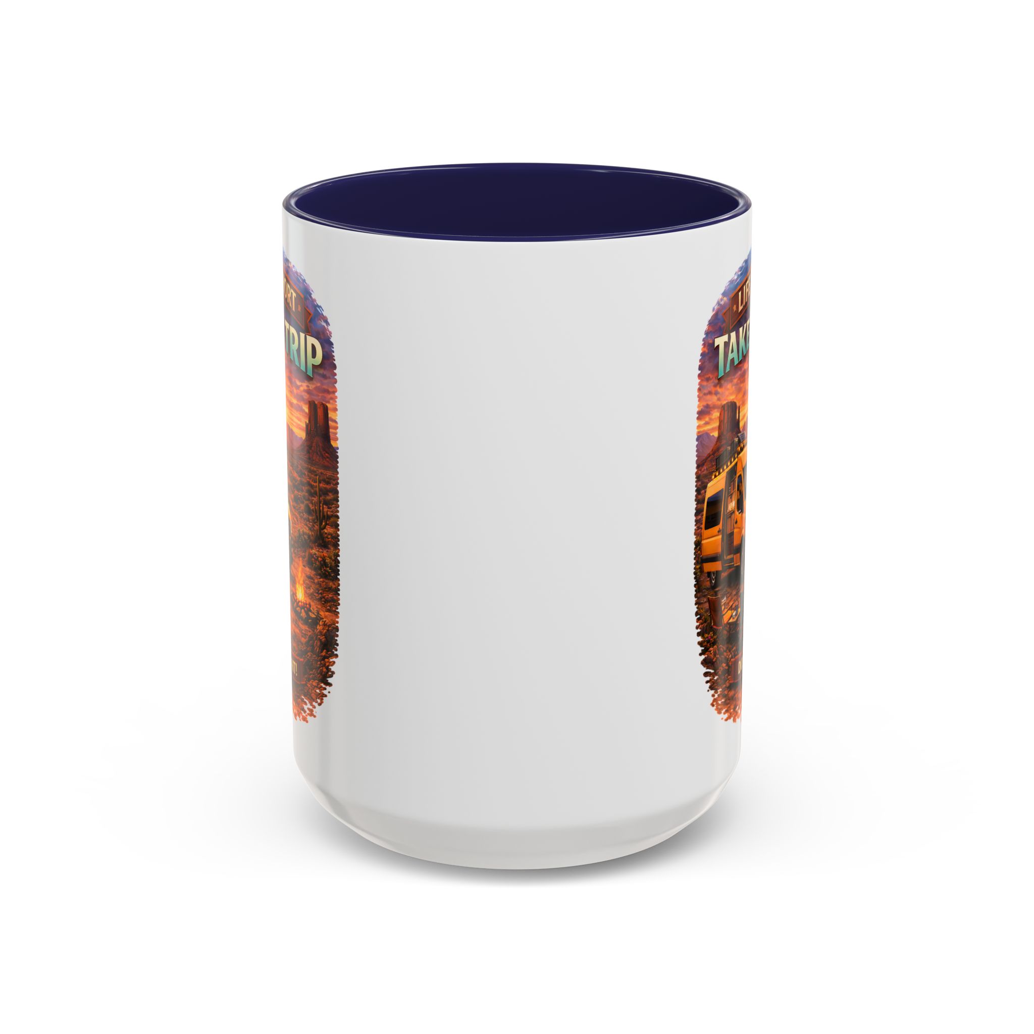 Accent Coffee Mug (11, 15oz) — "Live Is Short Take The Trip" Design Scenic-Line