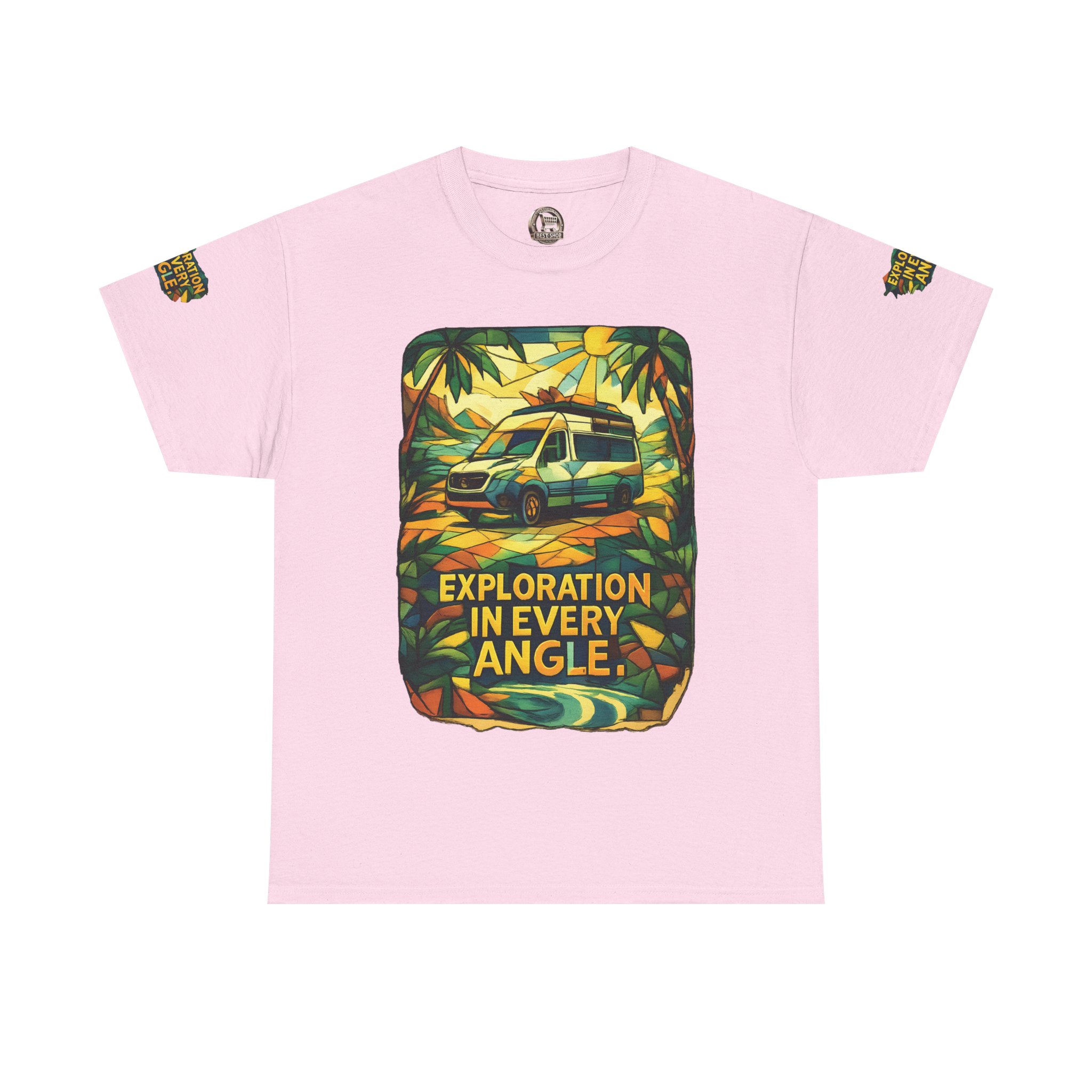 Unisex Heavy Cotton Tee — "Exploration In Every Angle" Design Cubic-Line