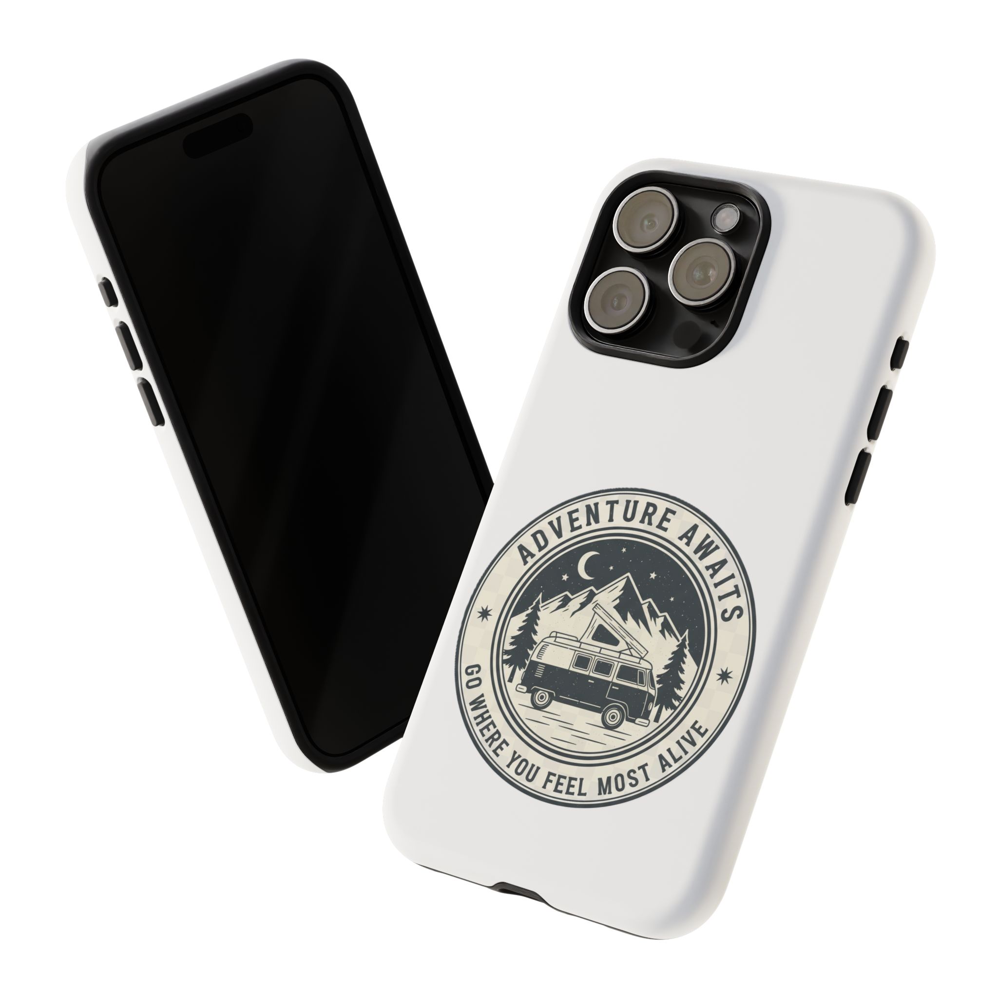 Phone Case — "Adventure Awaits-Go Where You Feel Most Alive" Camper Van Design