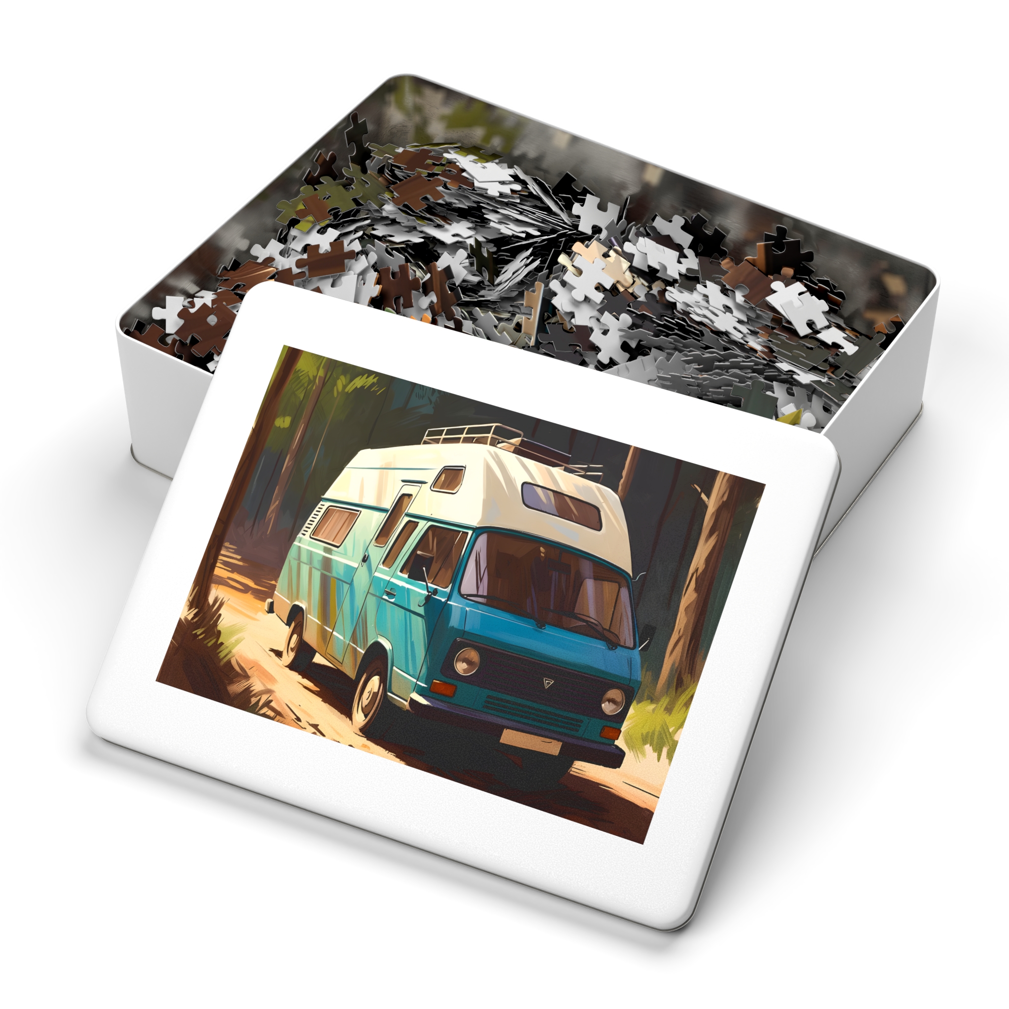Jigsaw Puzzle with Tin — Retro Camper Van