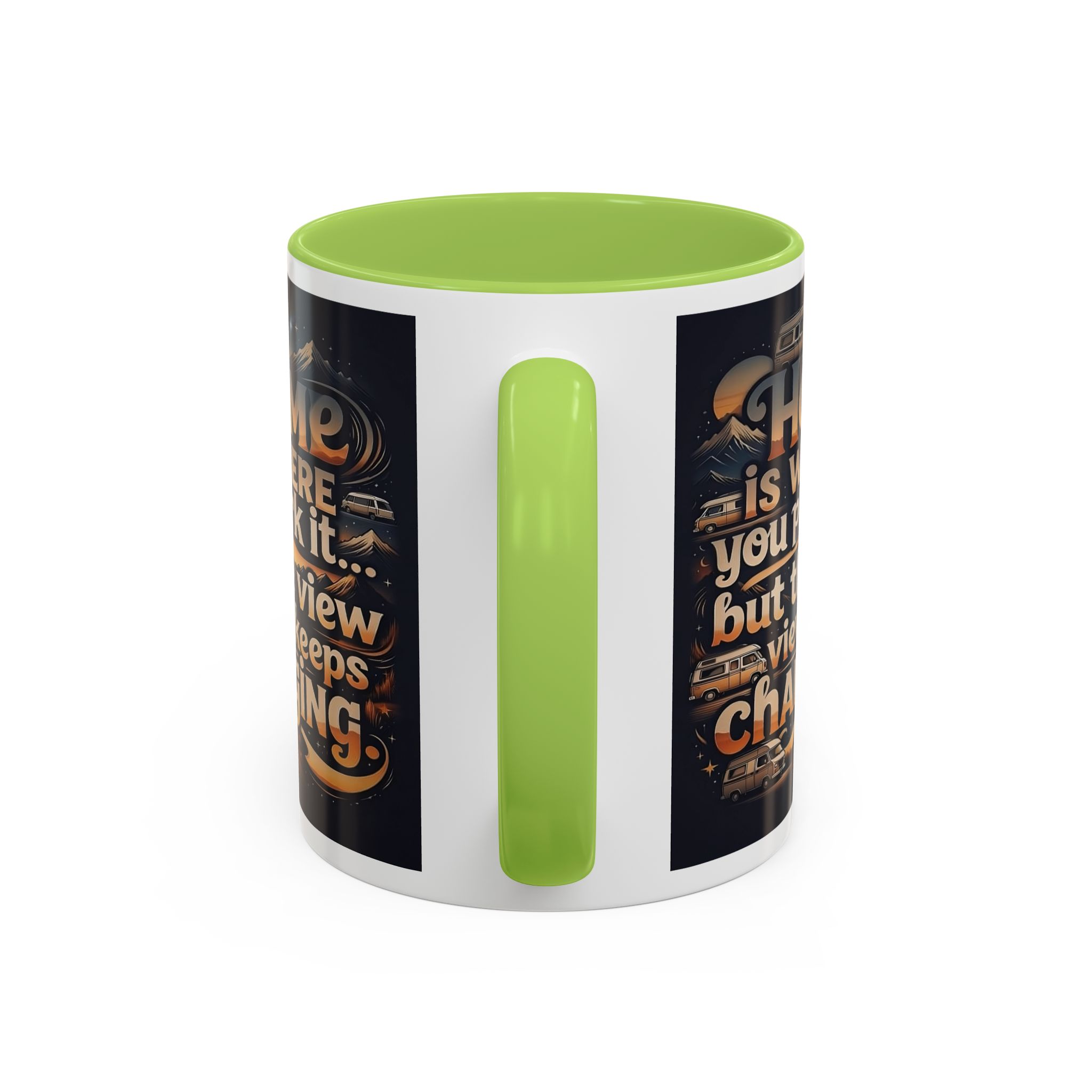 14822912169992237650_2048.jpeg Coffee Mug — "Home Is Where You Park It -But The View keep Changing" Accent Campervan Travel Mug