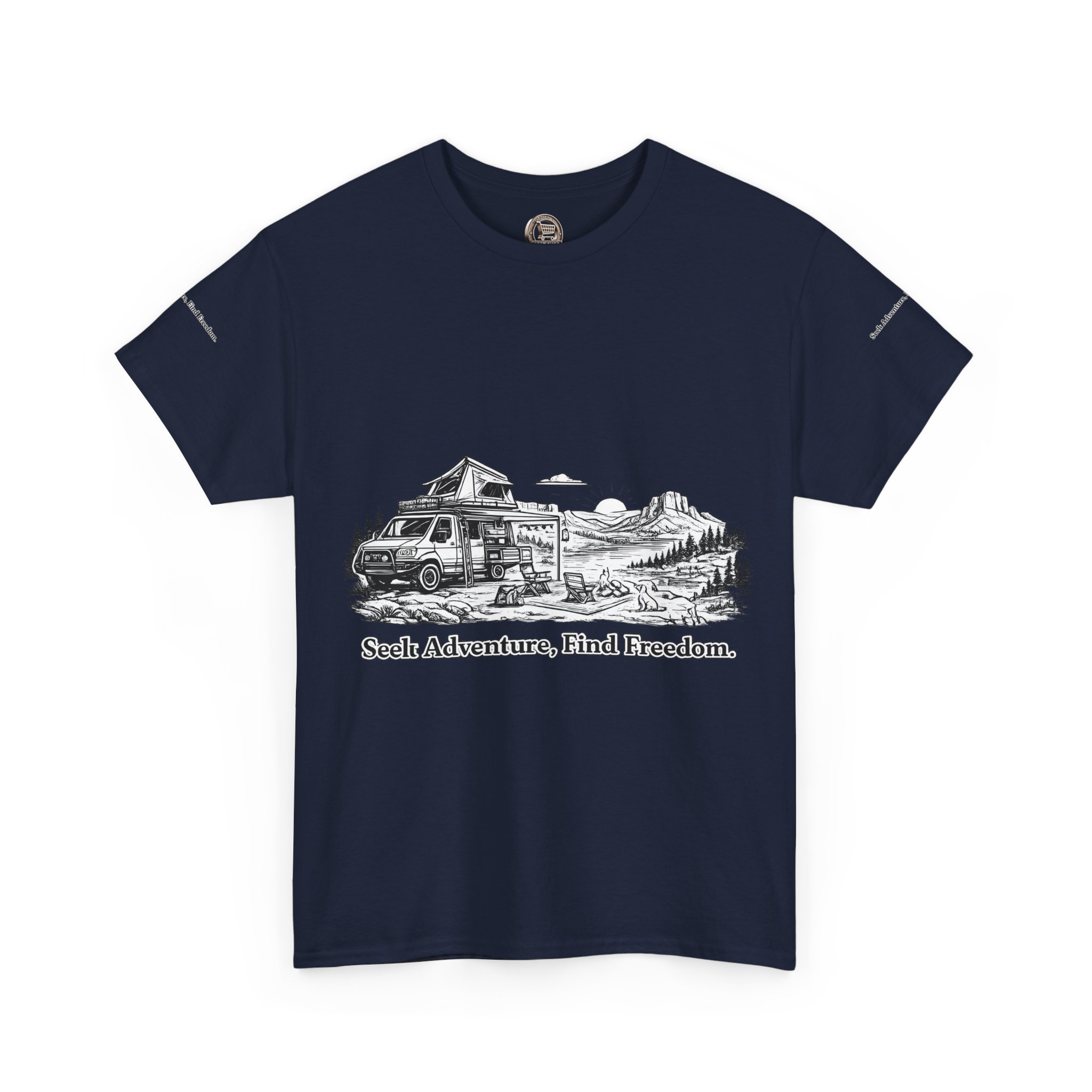 14823048074690897530_2048.jpeg Unisex Heavy Cotton Tee — "Seek Adventure, Find Freedom" Design Minimal-Line