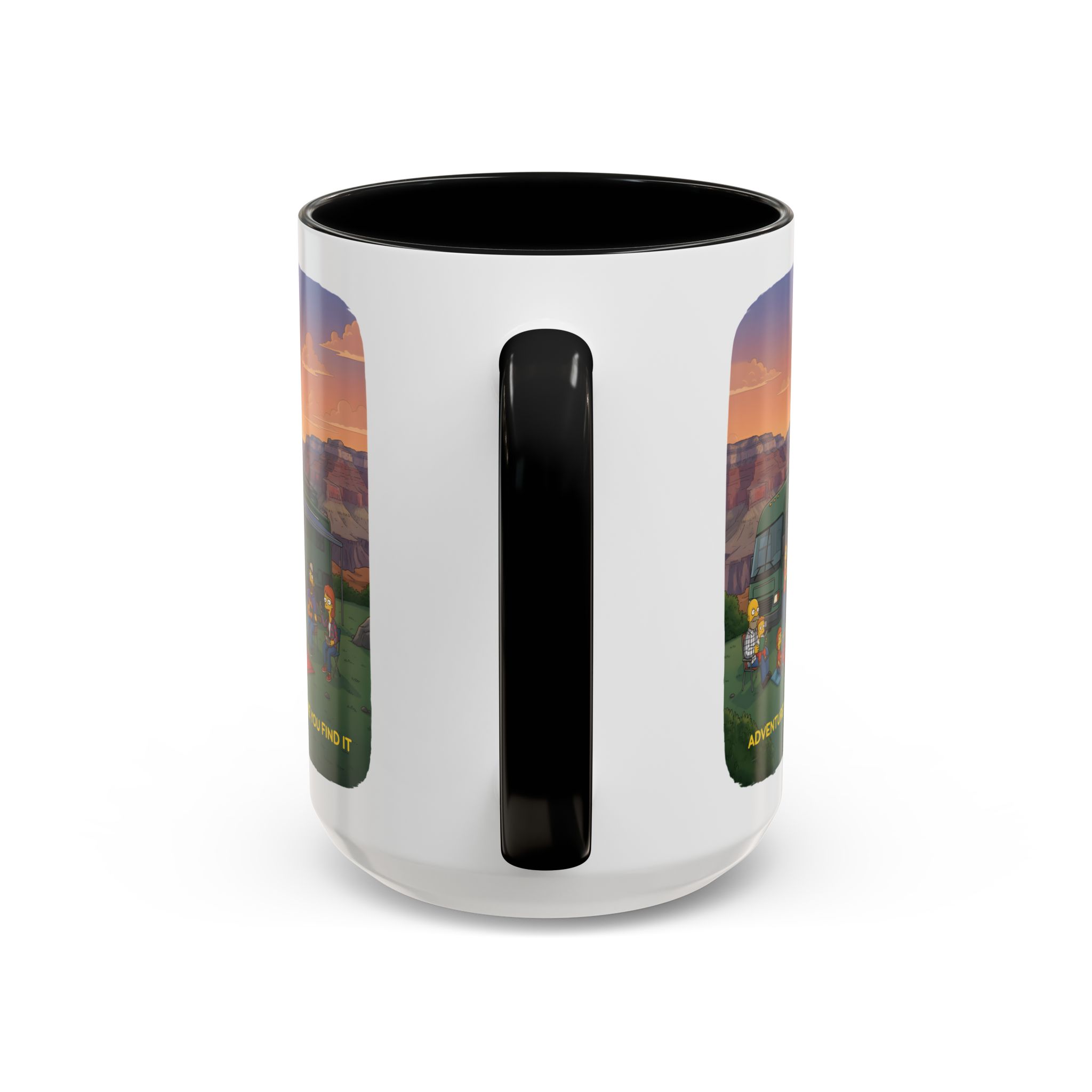 Accent Coffee Mug (11, 15oz) — "Adventure Is Where You Find It" Design Sitcom-Line
