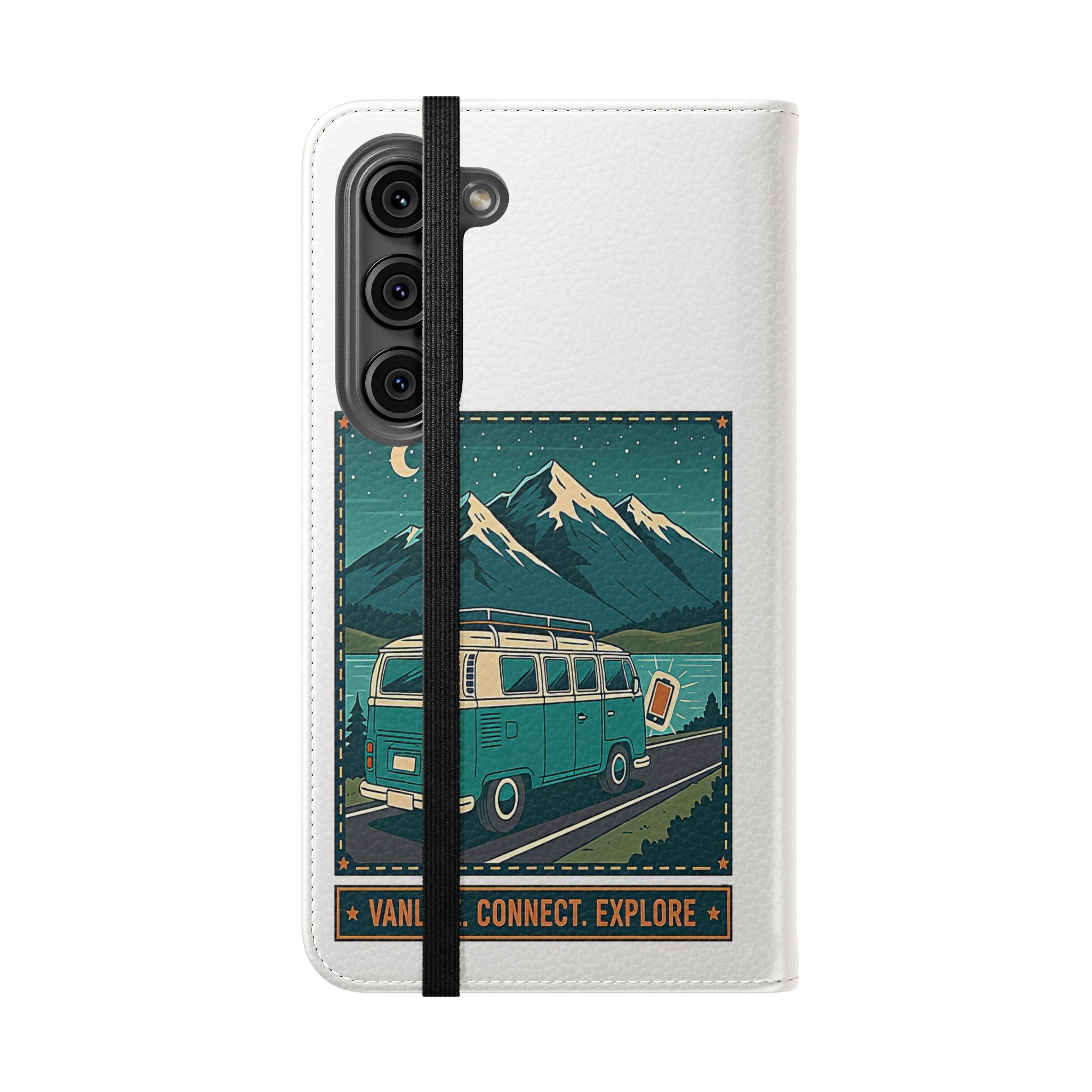 Flip Phone Case — “WiFi Where the Roam Is” Vanlife Wallet Case