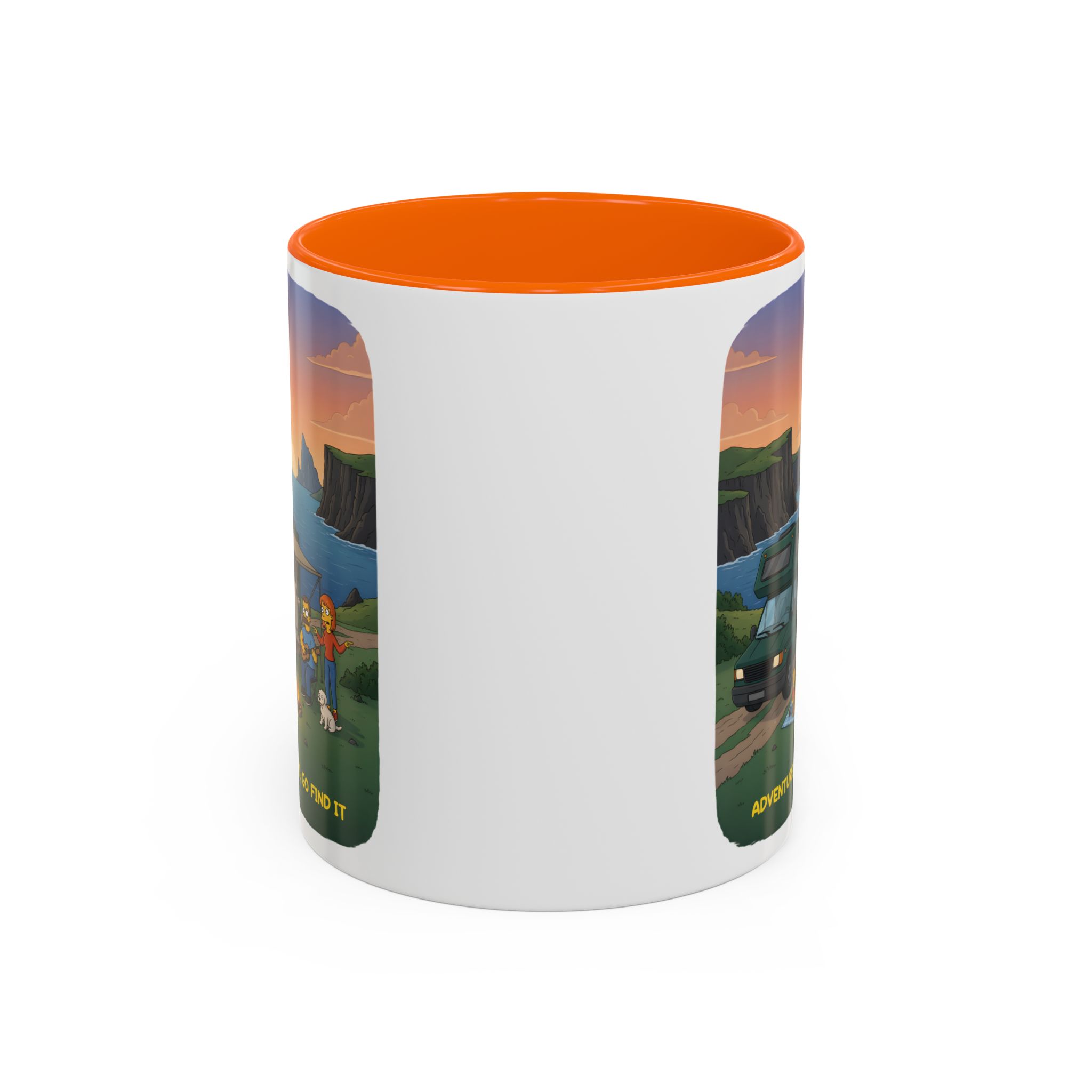 Accent Coffee Mug (11, 15oz) — "Adventure Awaits-Go Find It"" Design Sitcom-Line