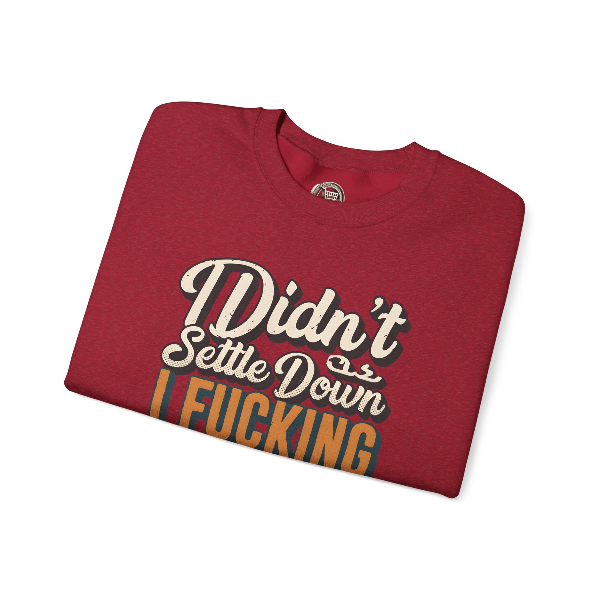 Unisex Heavy Blend™ Crewneck Sweatshirt — "Dind´t Settle Down" Design F**K-Line