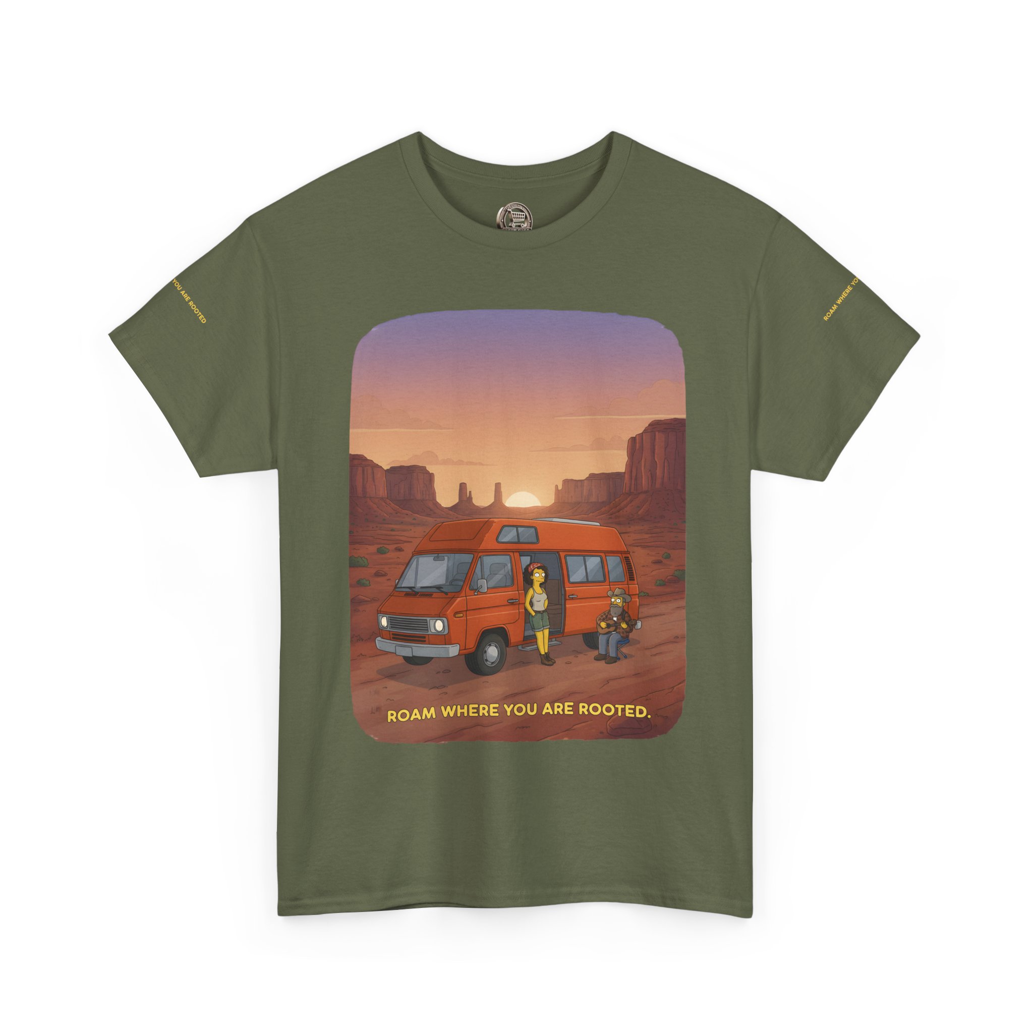 Unisex Heavy Cotton Tee — "Roam Where You Are Rooted" Design Sitcom-Line
