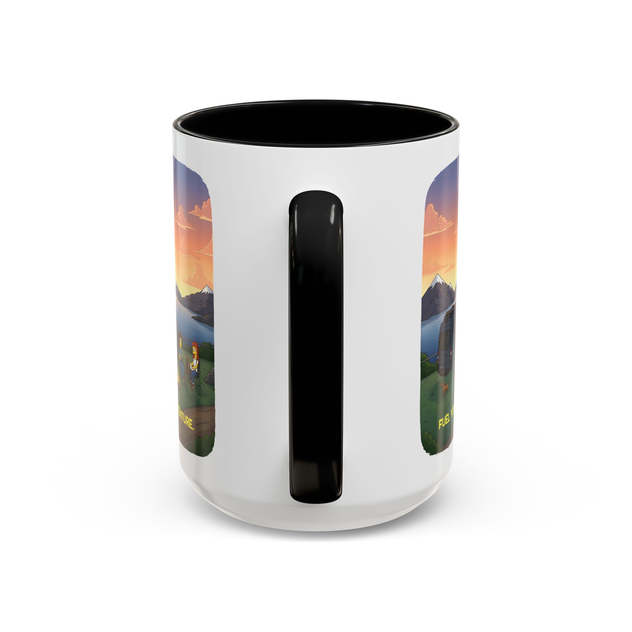 Accent Coffee Mug (11, 15oz) — "Fuel Your Adventure" Design Sitcom-Line