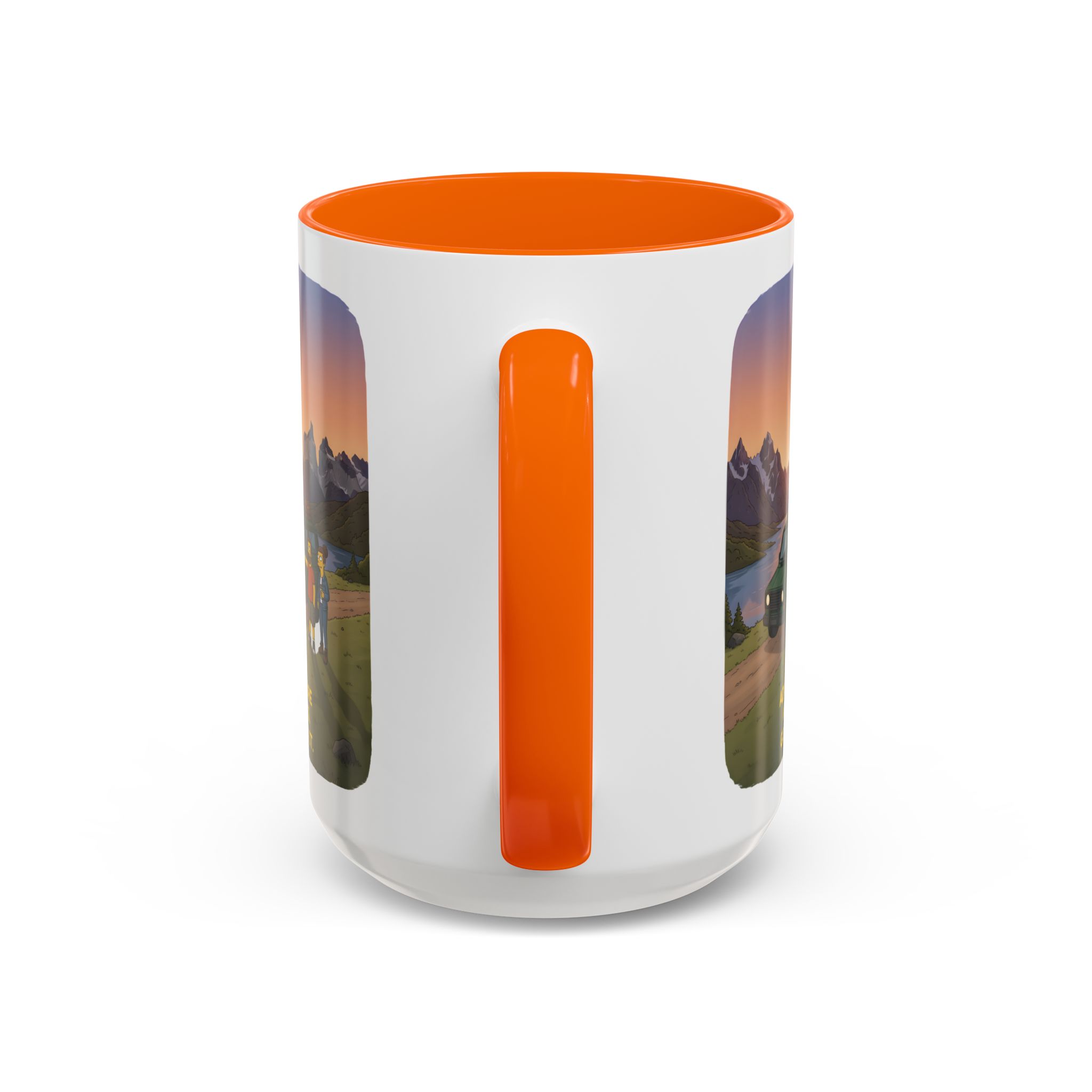 Accent Coffee Mug (11, 15oz) — "Adventure Awaits-Go Find It" Design Sitcom-Line