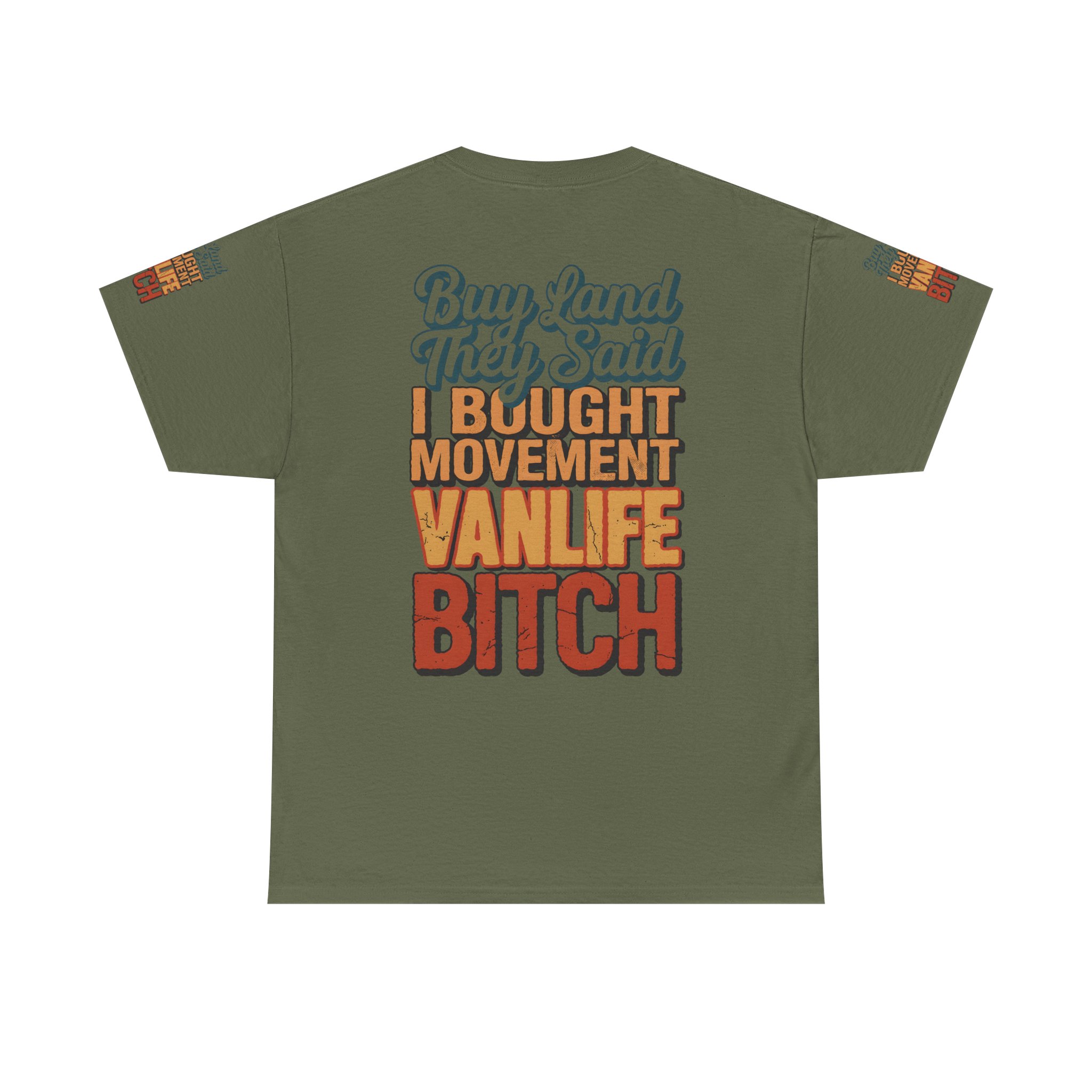 Unisex Heavy Cotton Tee — "Buy Land They Said" Design F**K-Line