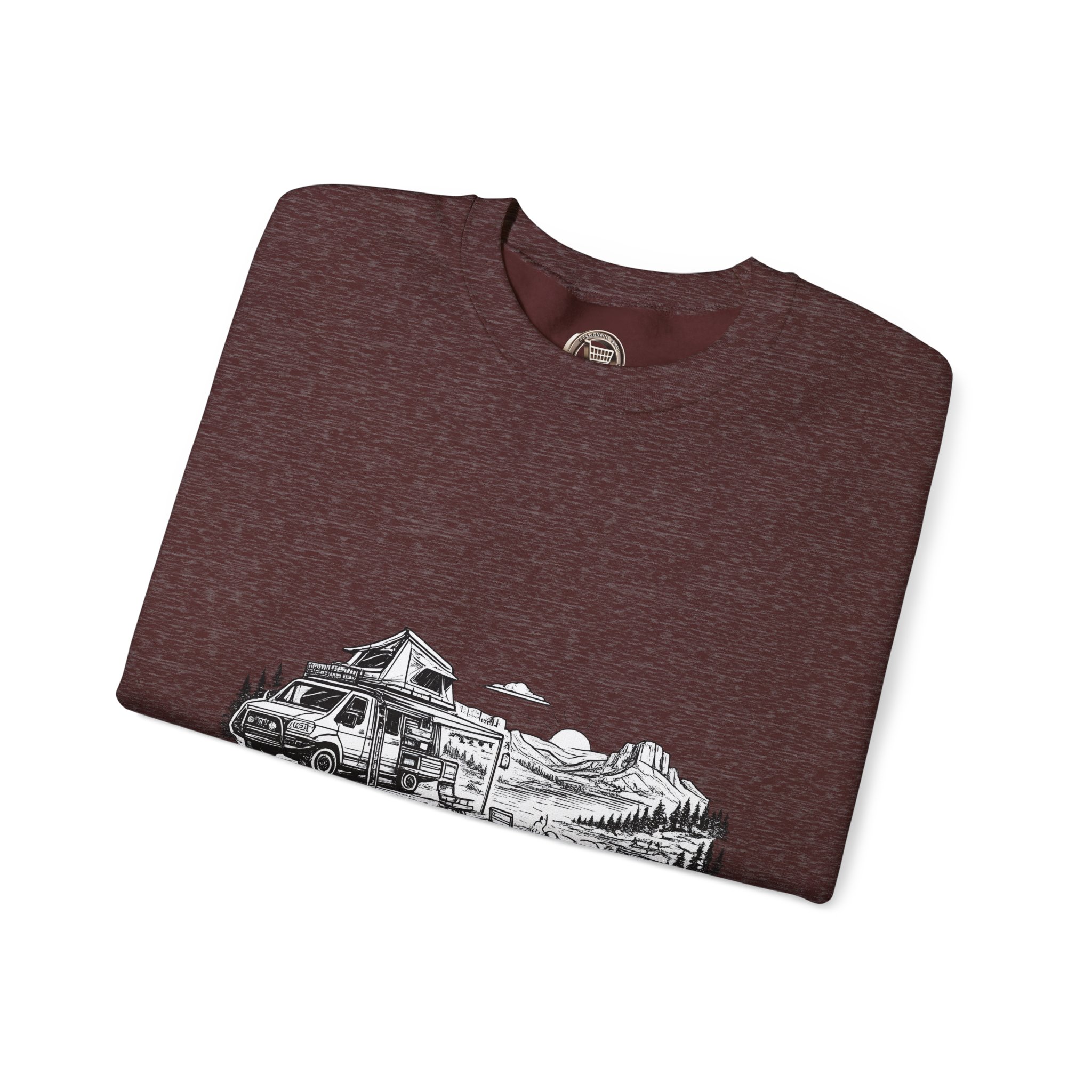 Unisex Heavy Blend™ Crewneck Sweatshirt — "Seek Adventure, Find Freedom" Design Minimal-Line