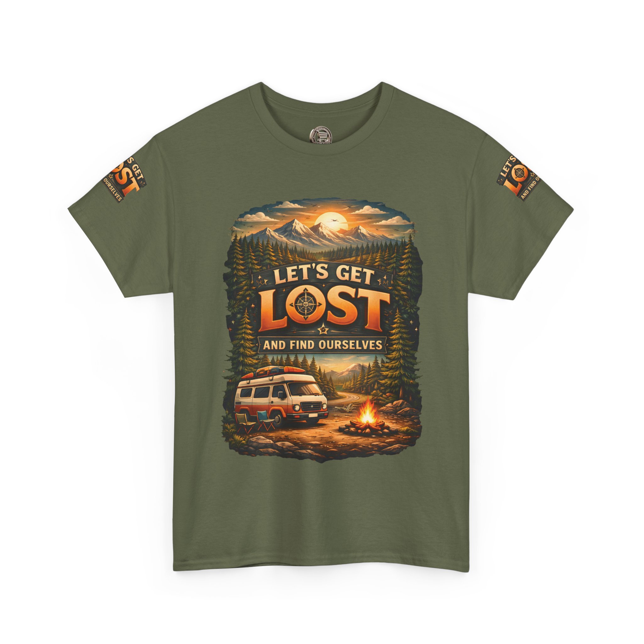 Unisex Heavy Cotton Tee — "Let´s Get Lost And Found Ourselfs" Design Scenic-Line