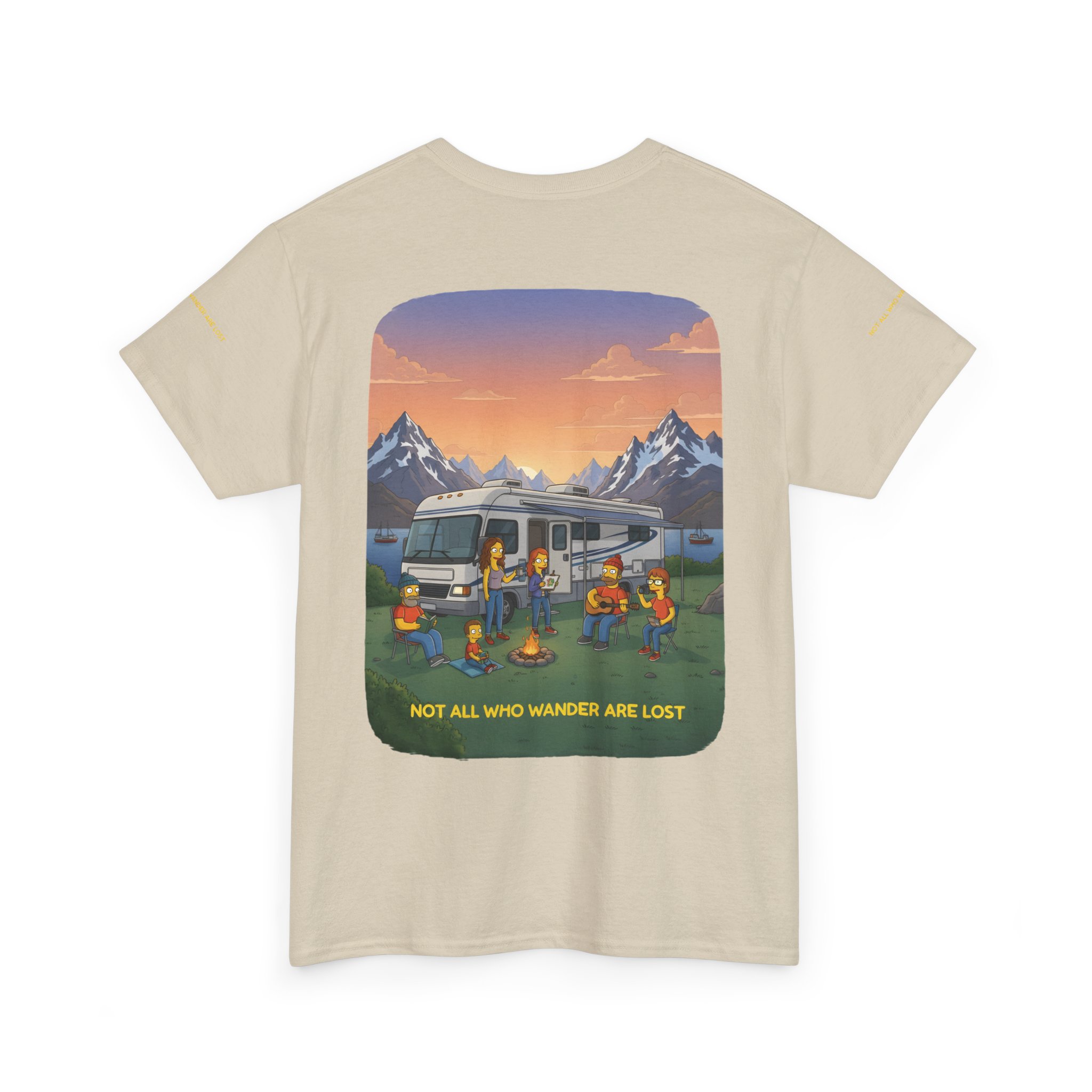 Unisex Heavy Cotton Tee — "Not All Who Wander Are Lost" Design Sitcom-Line