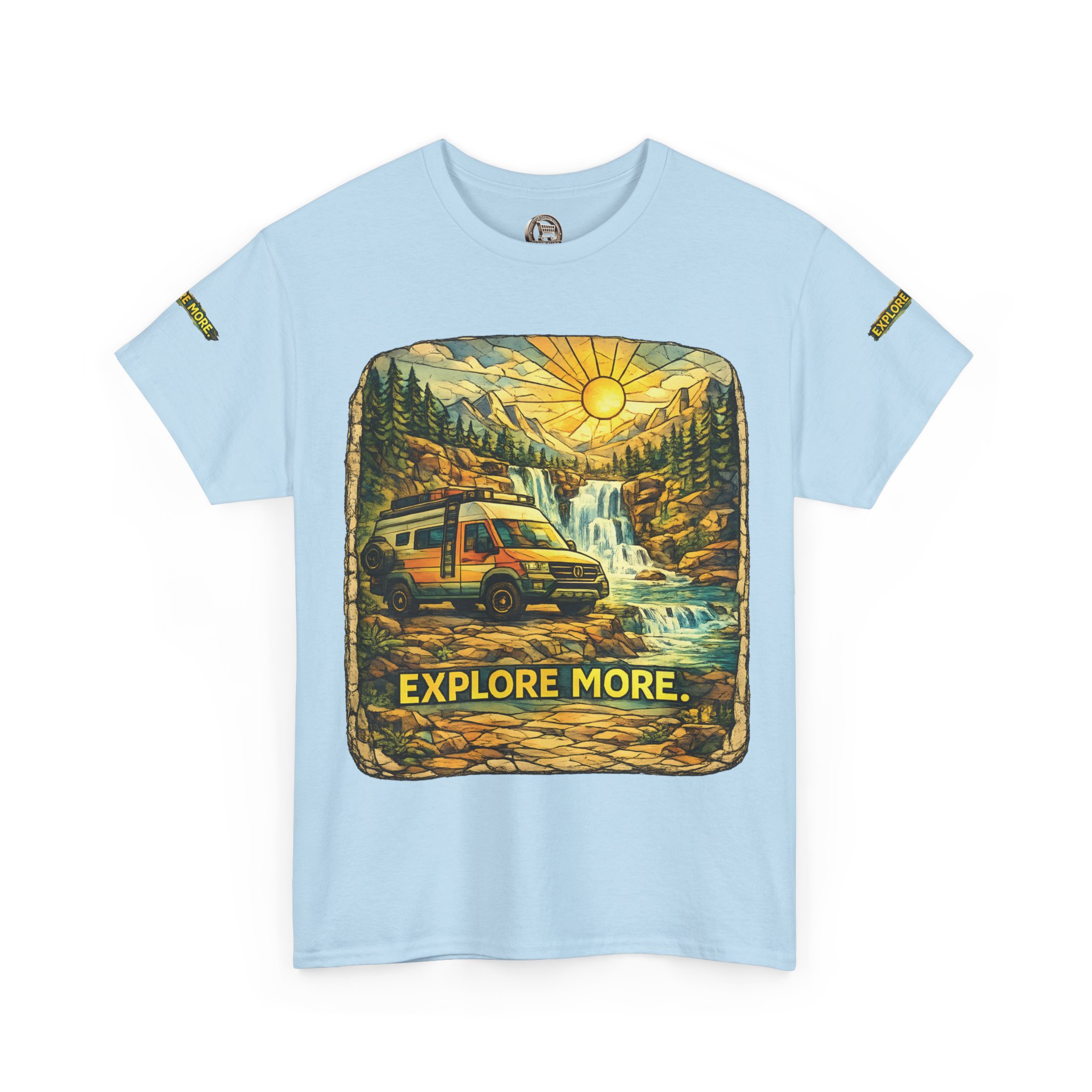 Unisex Heavy Cotton Tee — "Explore More" Design Cubic-Line