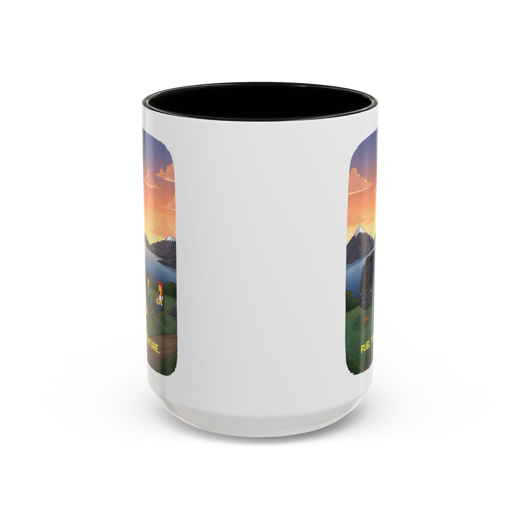Accent Coffee Mug (11, 15oz) — "Fuel Your Adventure" Design Sitcom-Line