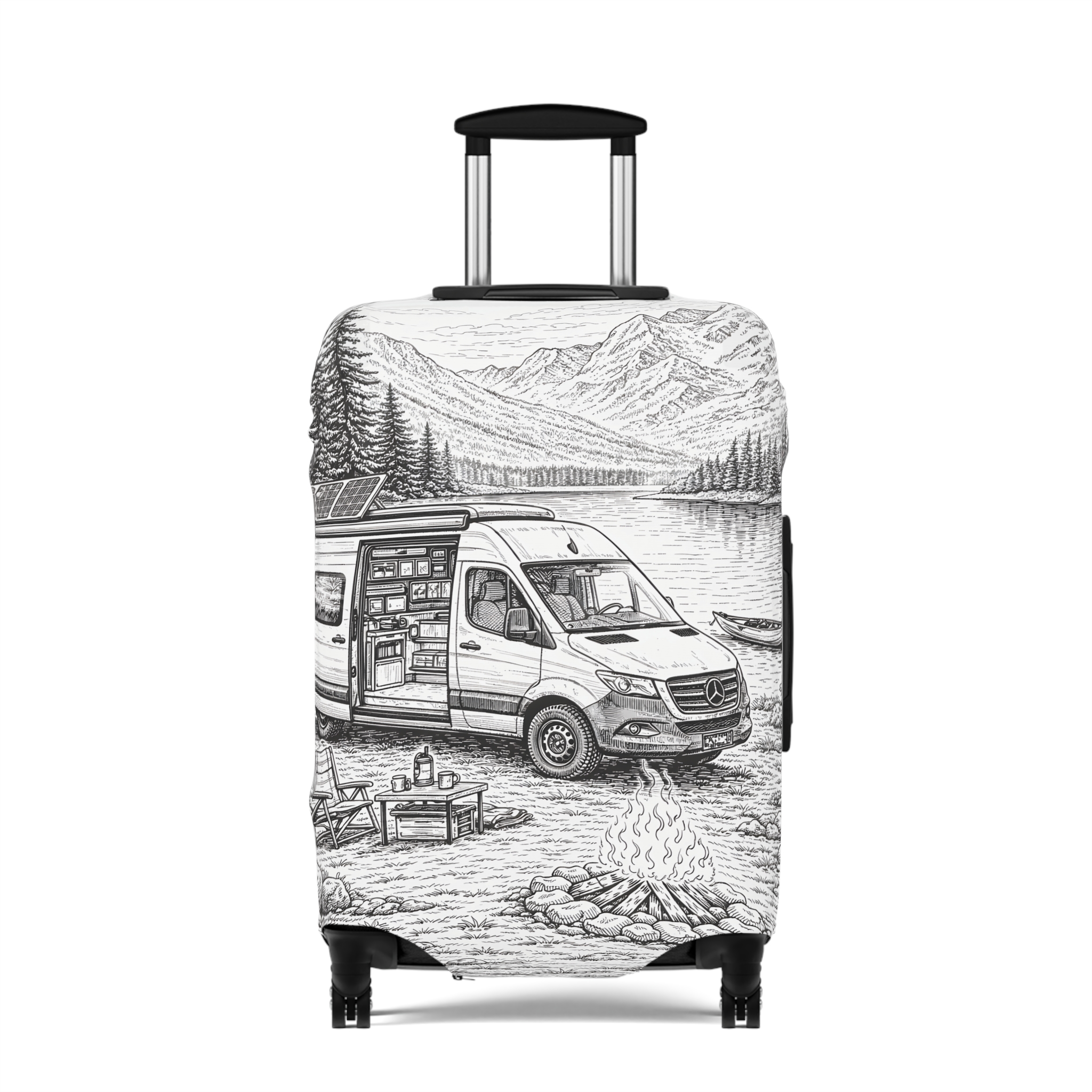14879479302137251888_2048.jpeg Luggage Cover — Adventure Camper Sketch Travel Suitcase