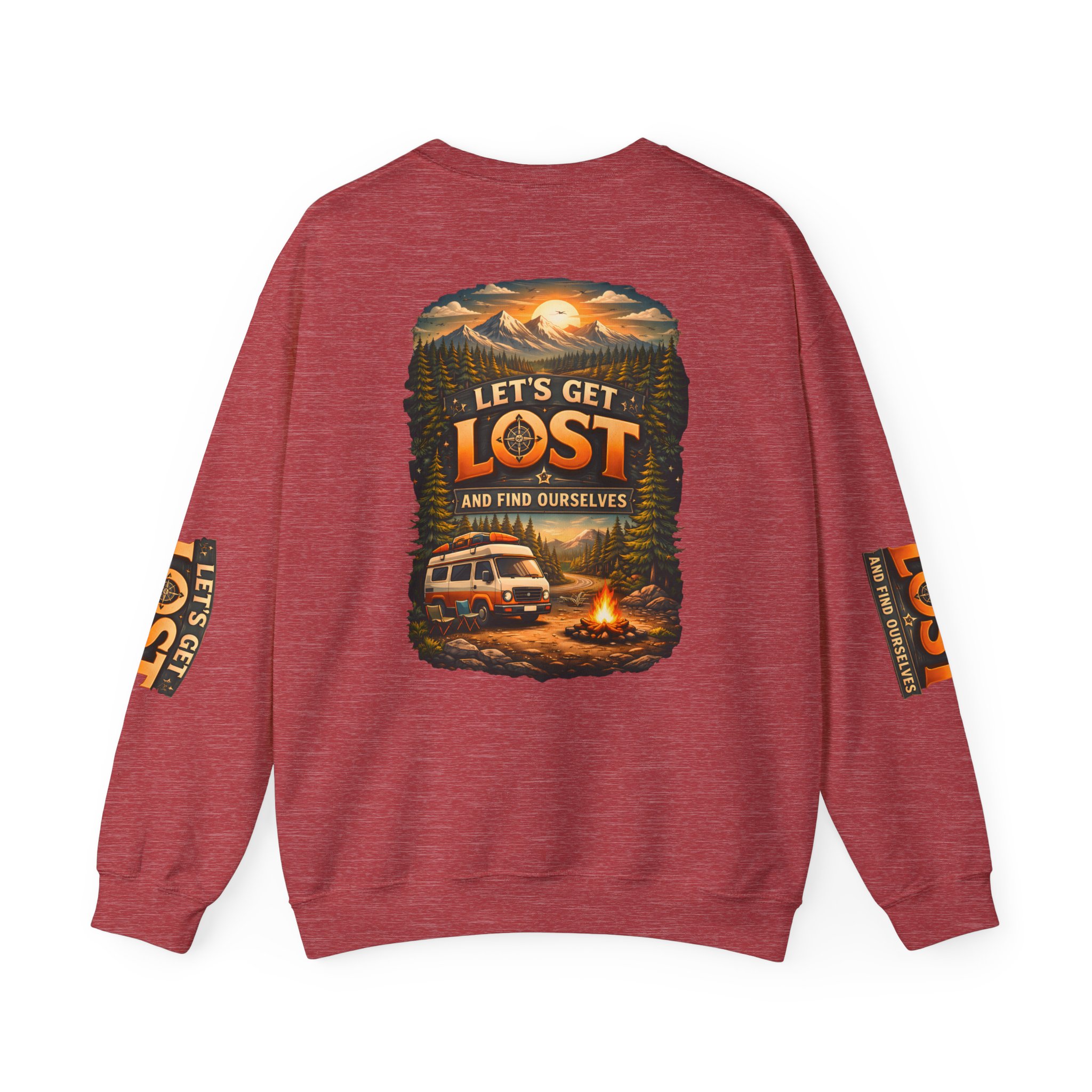 Unisex Heavy Blend™ Crewneck Sweatshirt — "Let´s Get Lost And Found Ourselfs" Design Scenic-Line