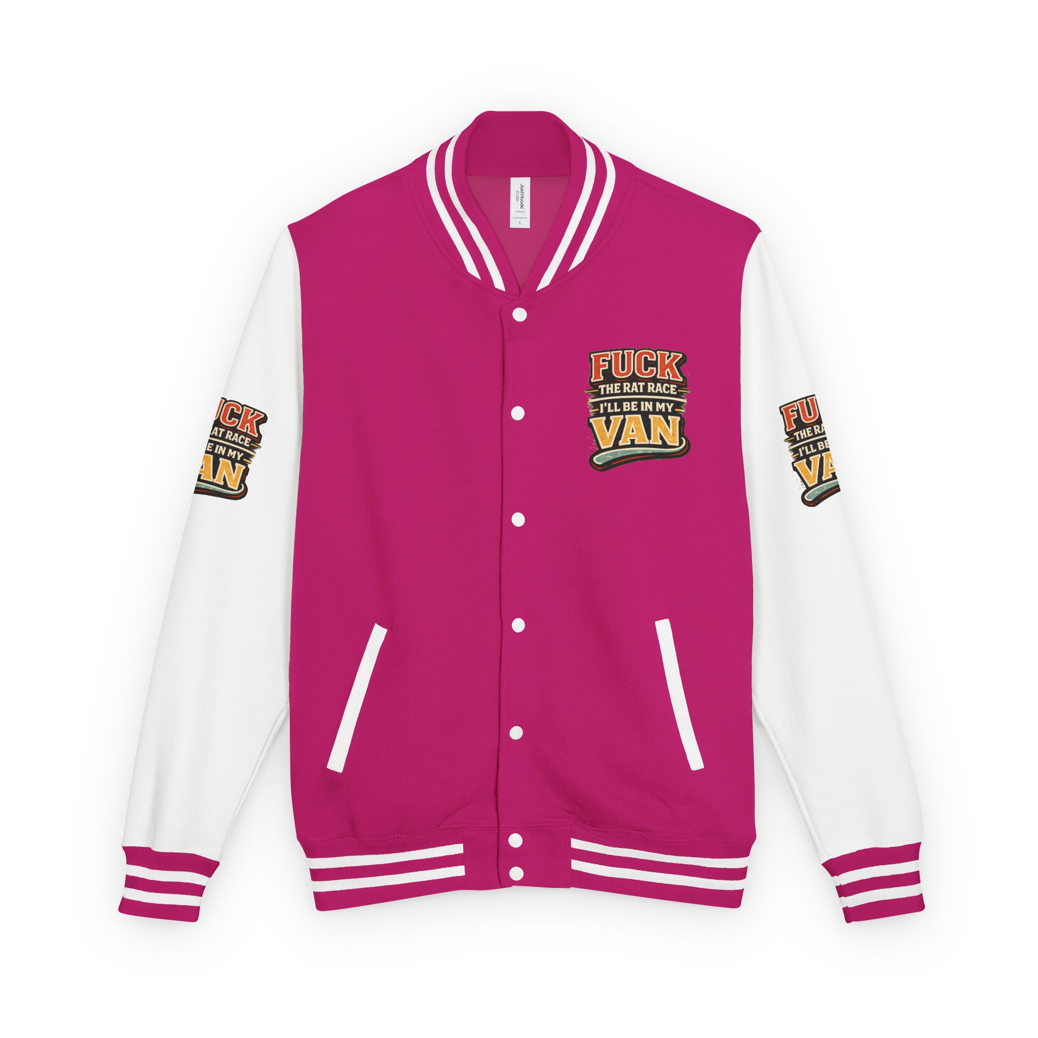 Unisex Heavyweight Letterman Jacket — "Fuck The Rat Race" Design F**K-Line