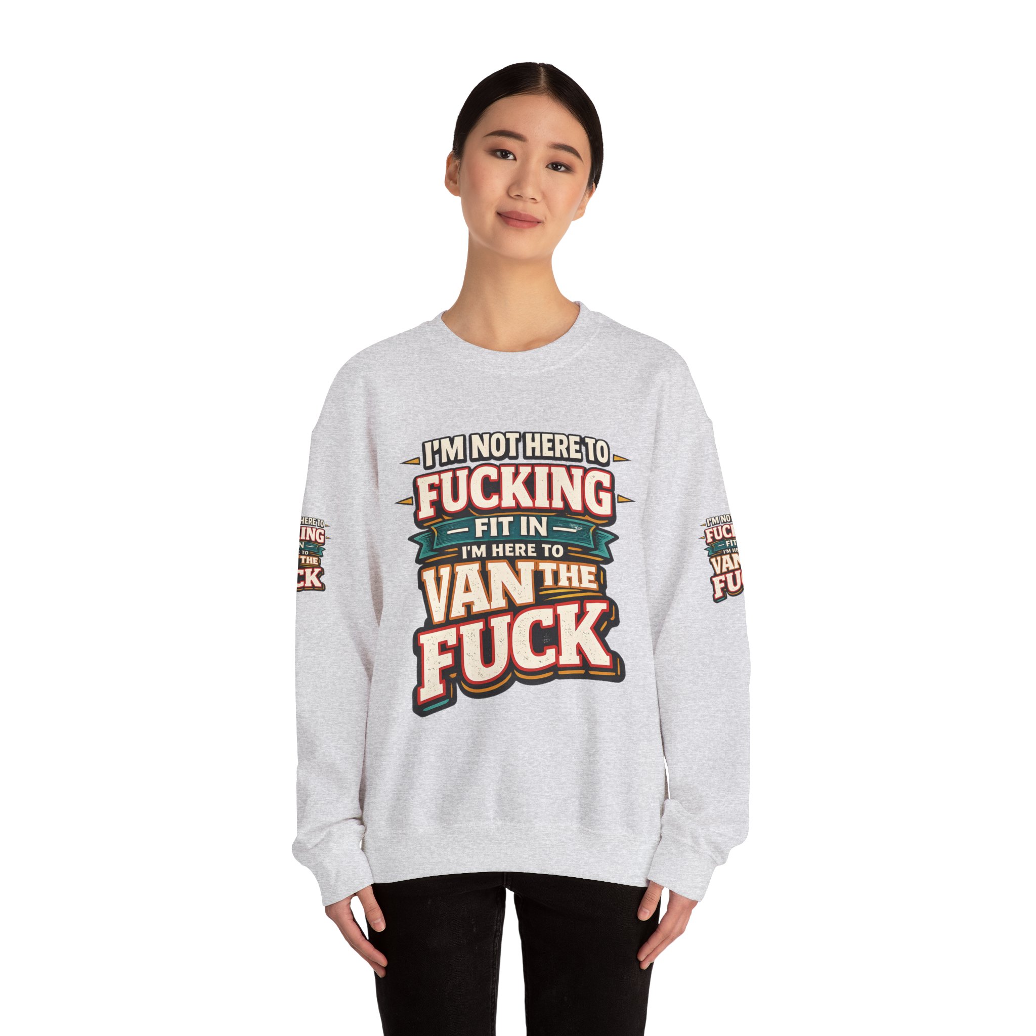 14908271332275151103_2048.jpeg Unisex Heavy Blend™ Crewneck Sweatshirt — "I´m Not Here To Fucking Fit In" Design F**K-Line