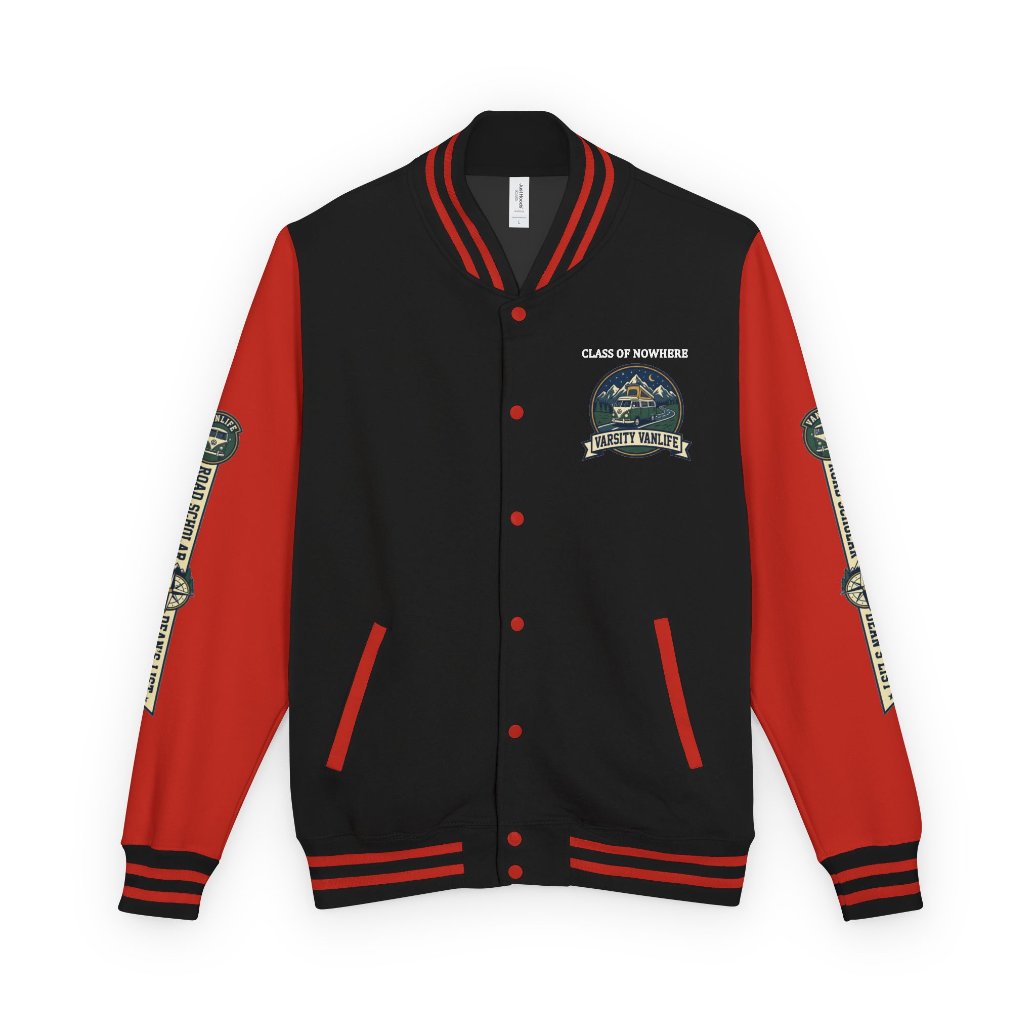 Unisex Heavyweight Letterman Jacket (Awdis) —"Adventure Academy" Road Trip Team Varsity Jacket