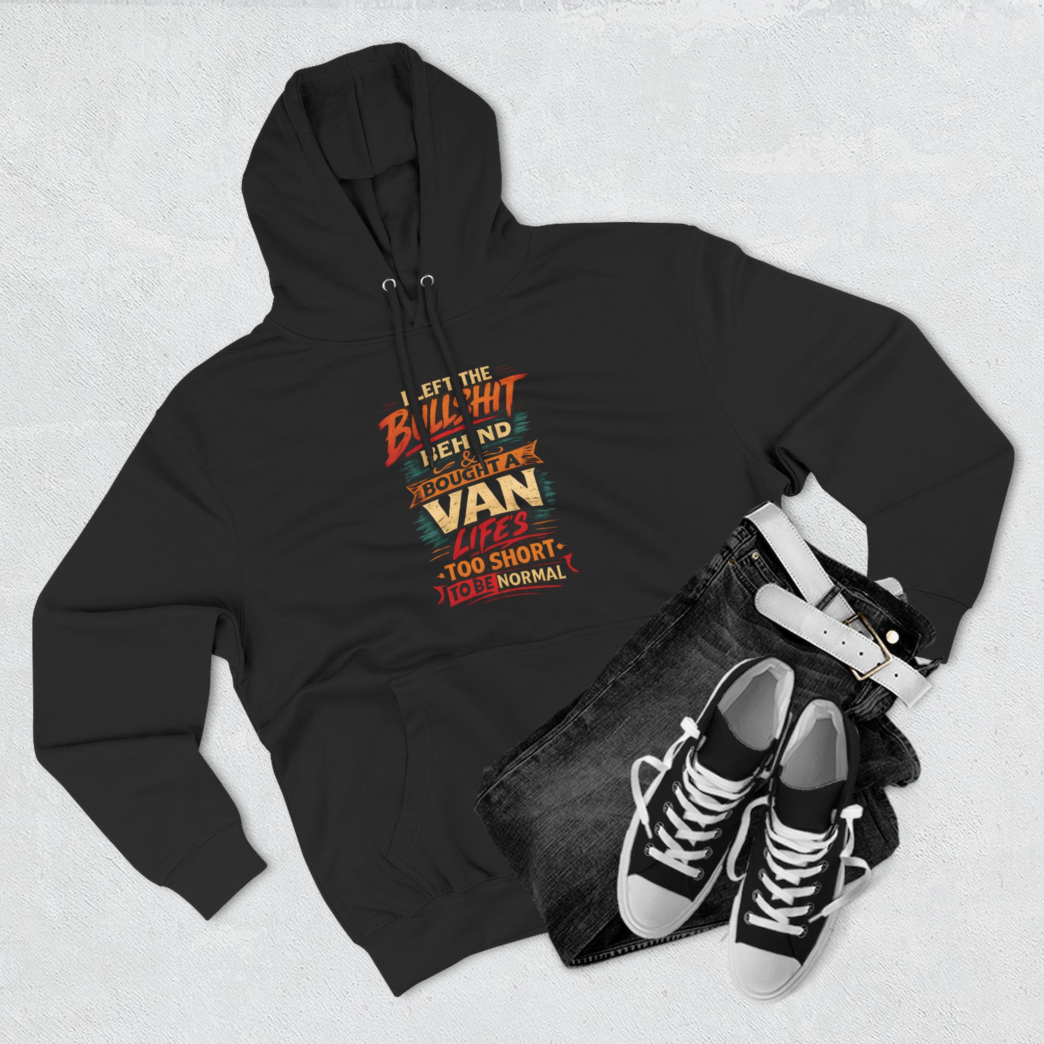 Three-Panel Fleece Hoodie - "I Left The Bullshit" Design F**K-Line