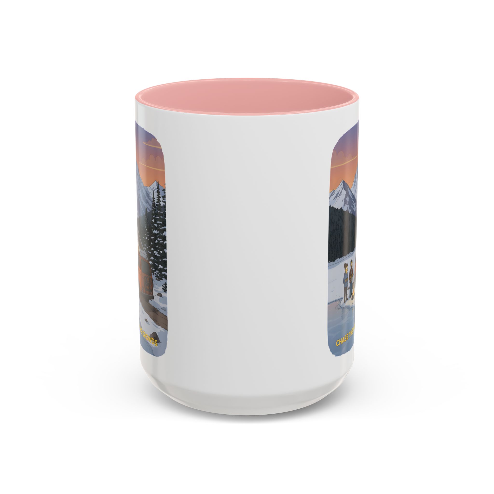 Accent Coffee Mug (11, 15oz) — "Chase The Views-Not The Crowds"" Design Sitcom-Line