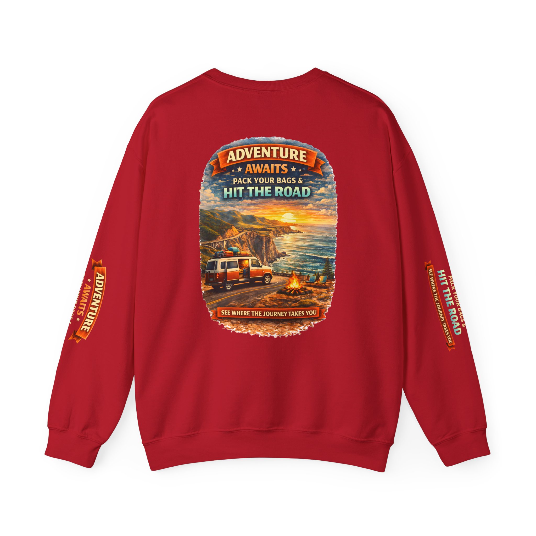 14926345458124446258_2048.jpeg Unisex Heavy Blend™ Crewneck Sweatshirt — "Adventure Awaits-Pack Your Bags" Design Scenic-Line