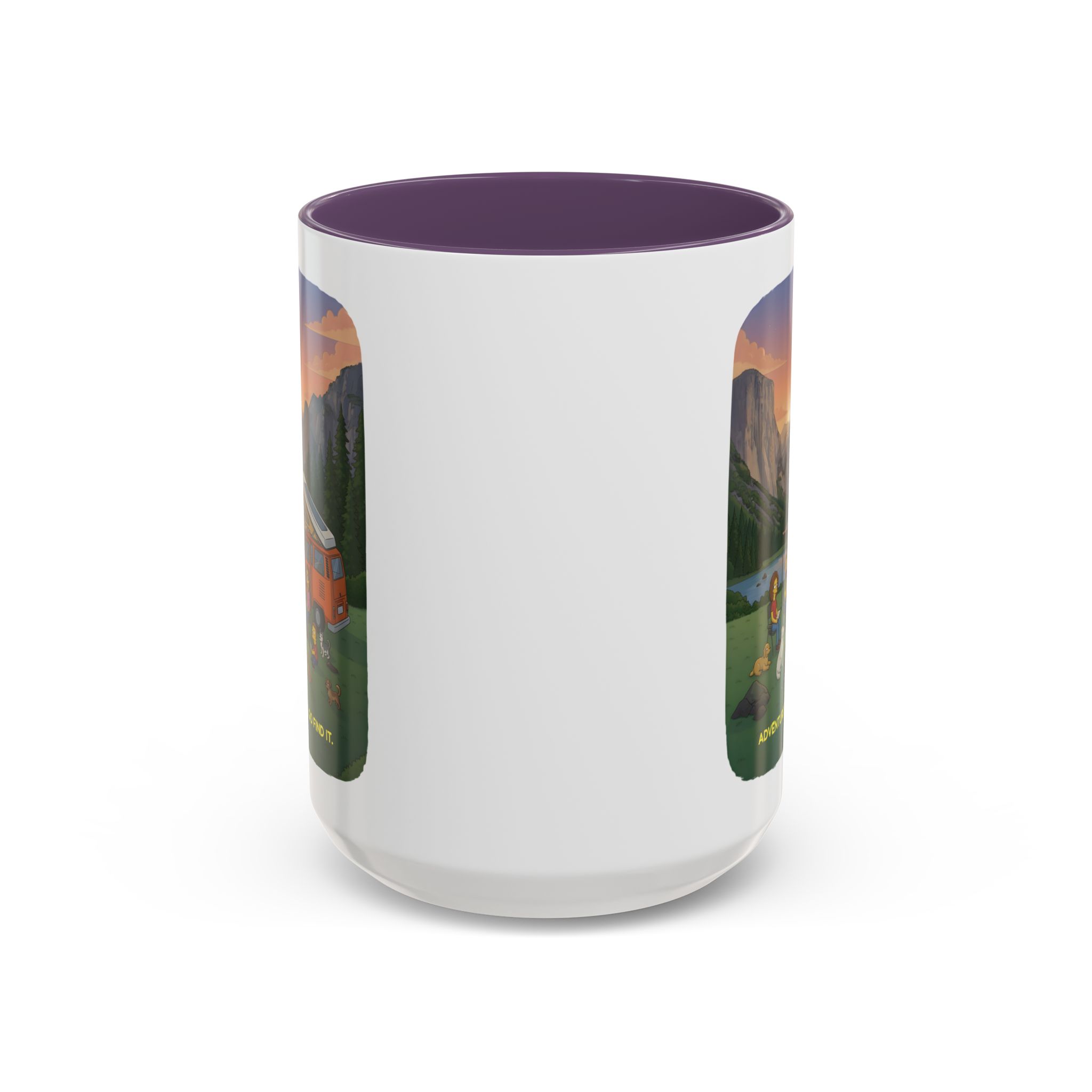 Accent Coffee Mug (11, 15oz) — "Adventure Awaits-Go Find It"" Design Sitcom-Line