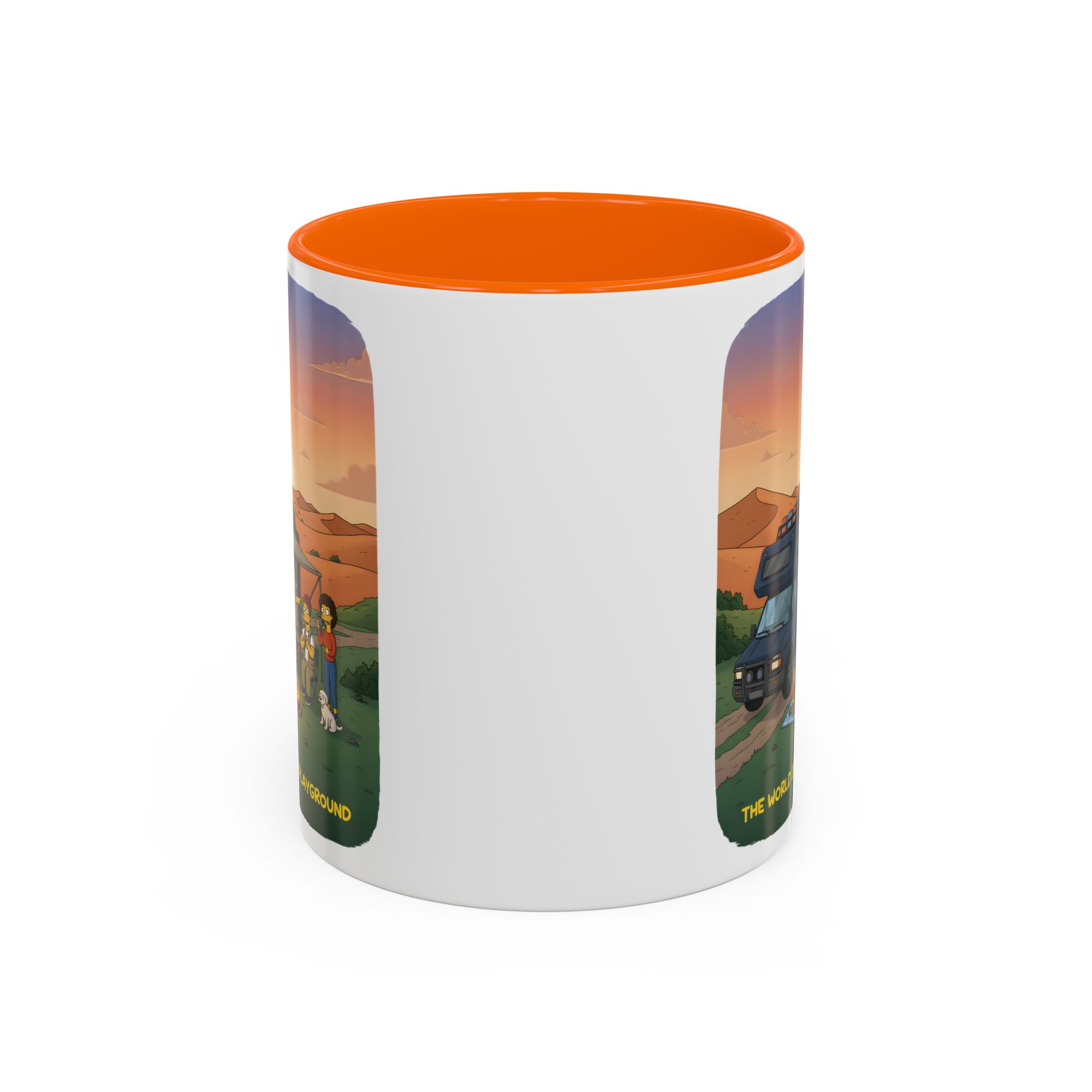 Accent Coffee Mug (11, 15oz) — "The World Is Your playground" Design Sitcom-Line