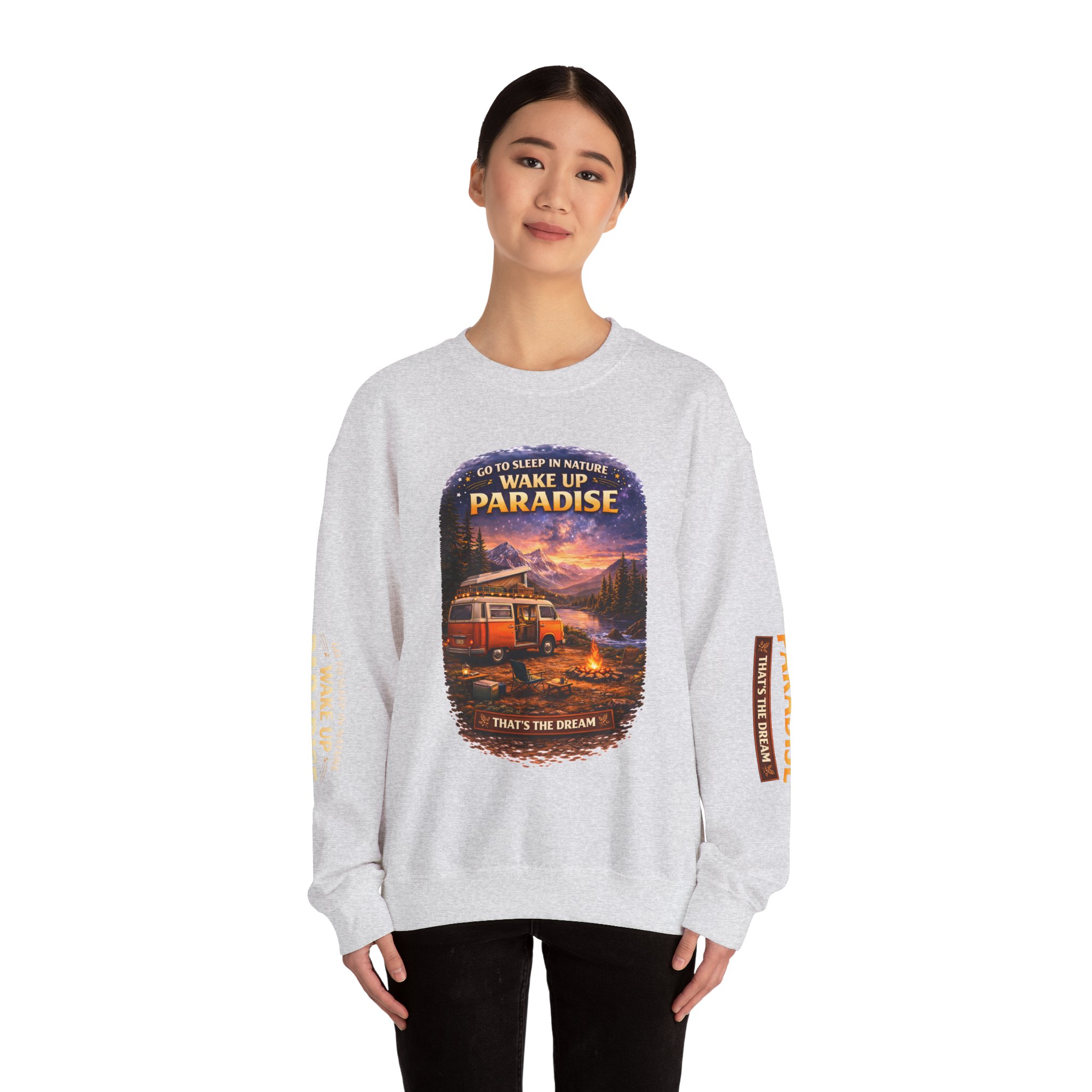 Unisex Heavy Blend™ Crewneck Sweatshirt — "Go To Sleep Nature " Design Scenic-Line