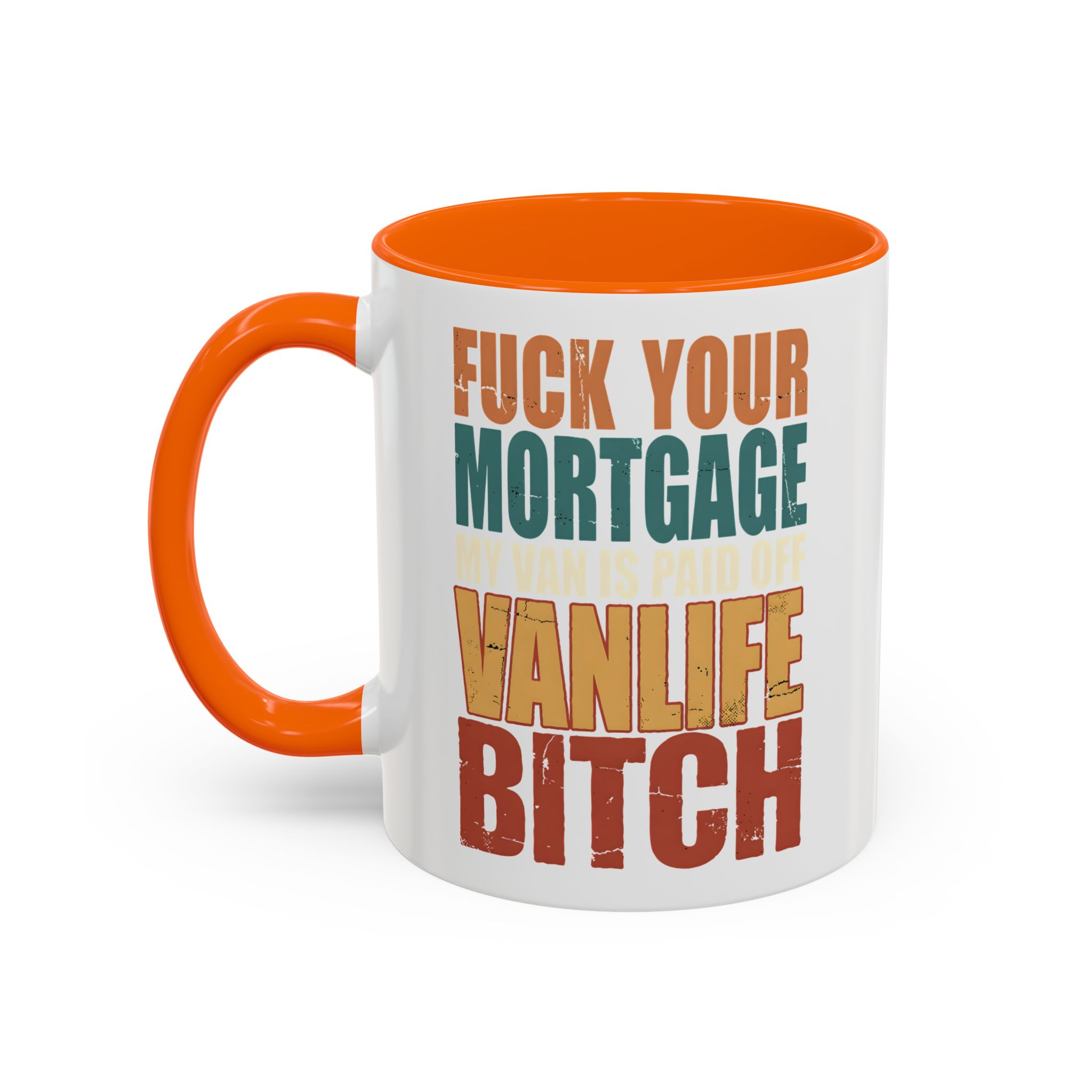 Accent Coffee Mug (11, 15oz) — "Fuck Your Mortgage" Design F**K-Line
