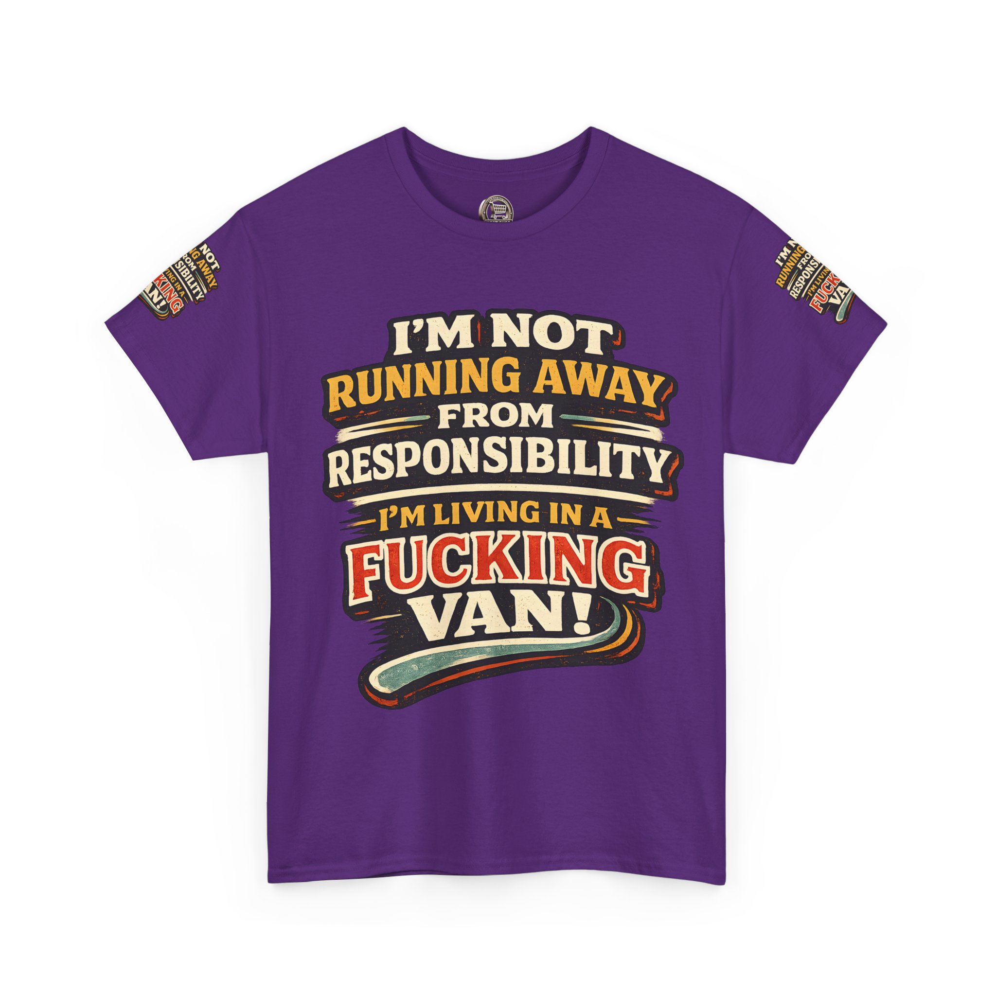 Unisex Heavy Cotton Tee — "I`m Not running Away" Design F**K-Line