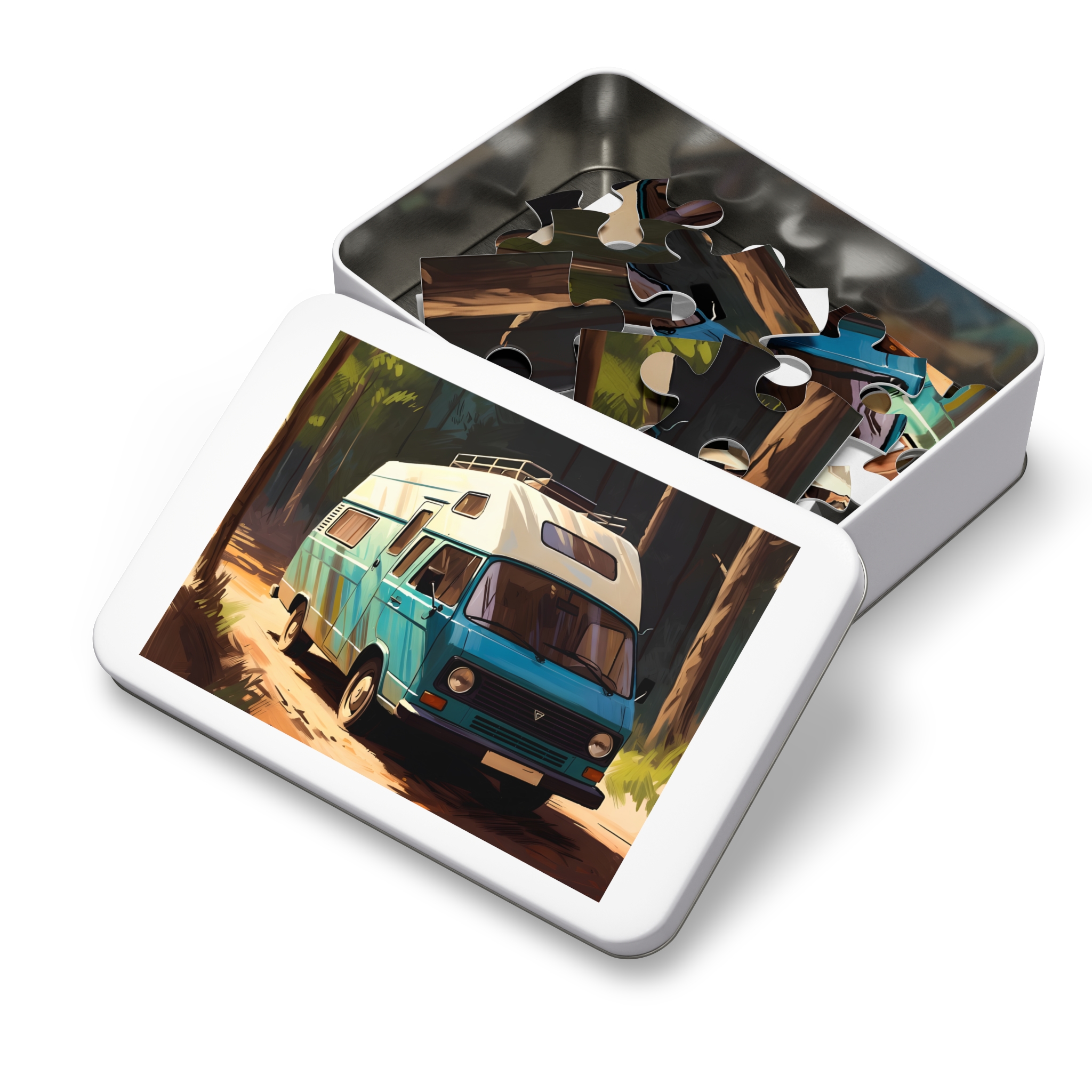 Jigsaw Puzzle with Tin — Retro Camper Van