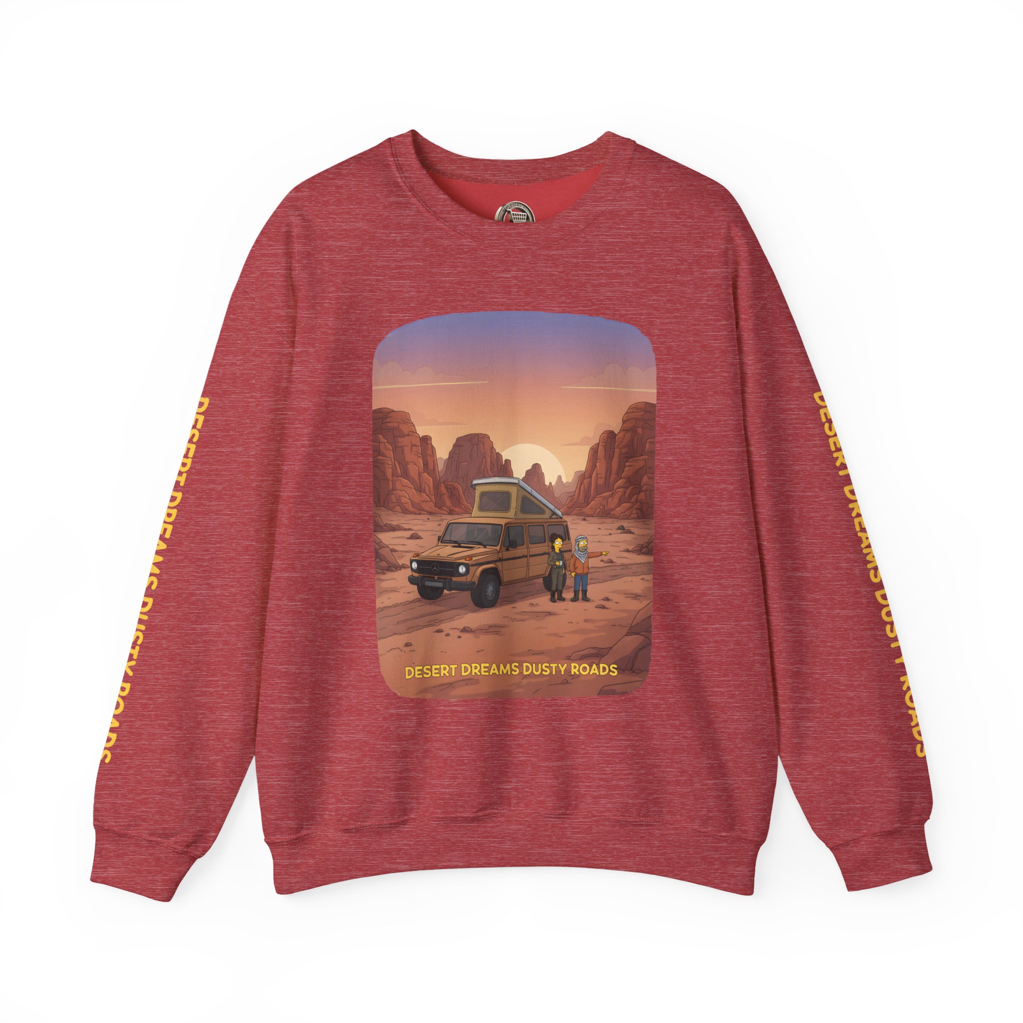 Unisex Heavy Blend™ Crewneck Sweatshirt — "Desert Dreams Dusty Roads" Design Sitcom-Line