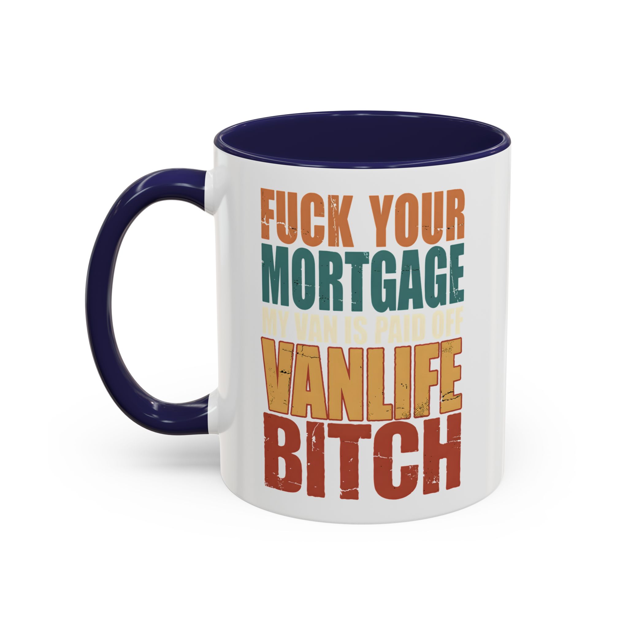 Accent Coffee Mug (11, 15oz) — "Fuck Your Mortgage" Design F**K-Line