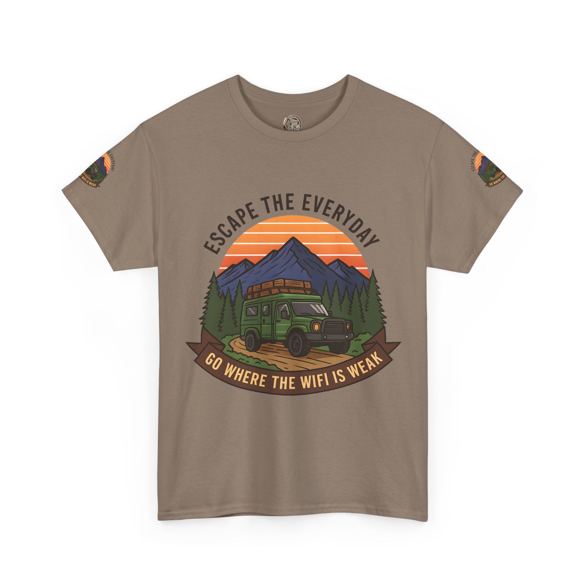 14972730354603009037_2048.jpeg Unisex Heavy Cotton Tee — "Go Where the WiFi Is Weak" Adventure Shirt