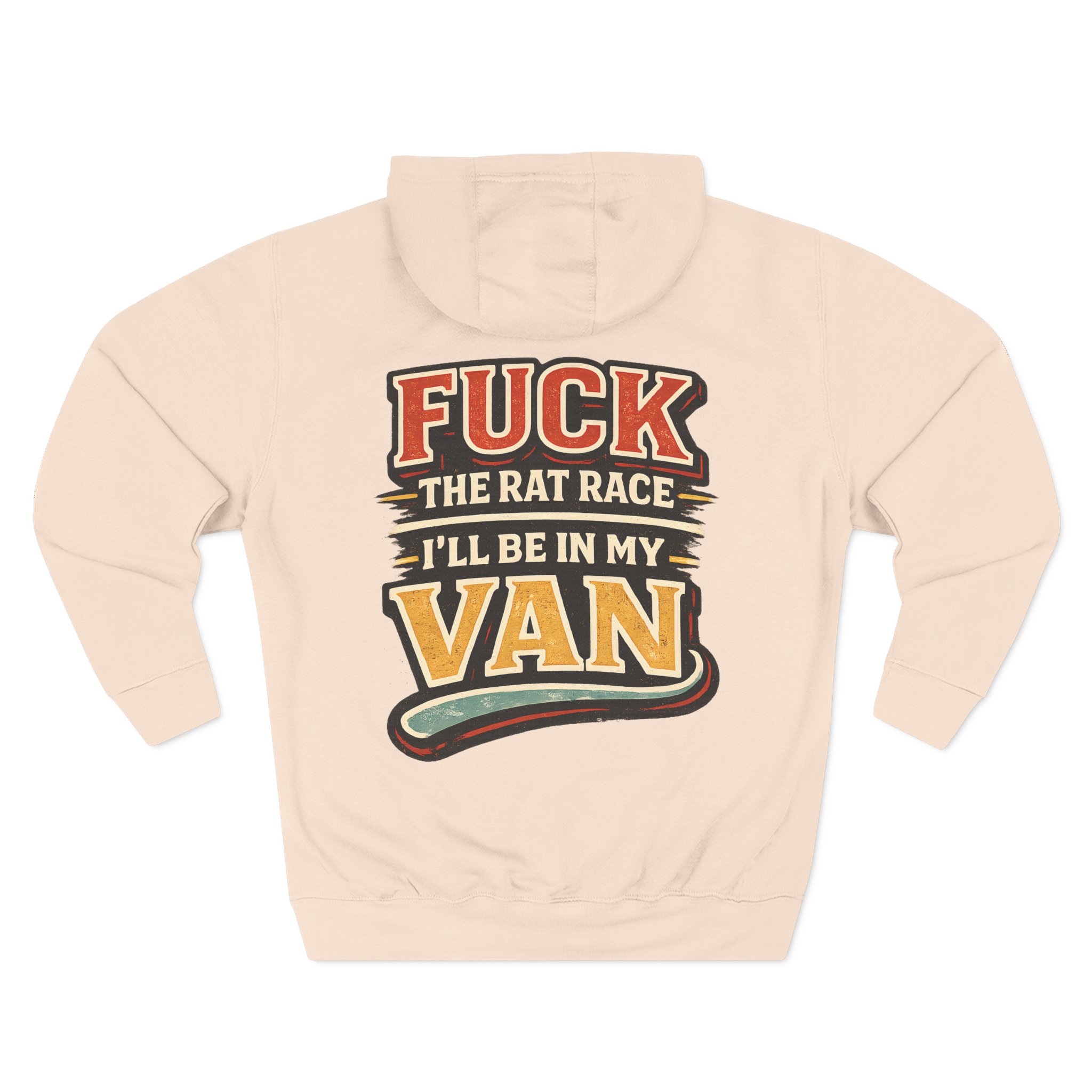 Three-Panel Fleece Hoodie - "Fuck The Rat Race" Design F**K-Line