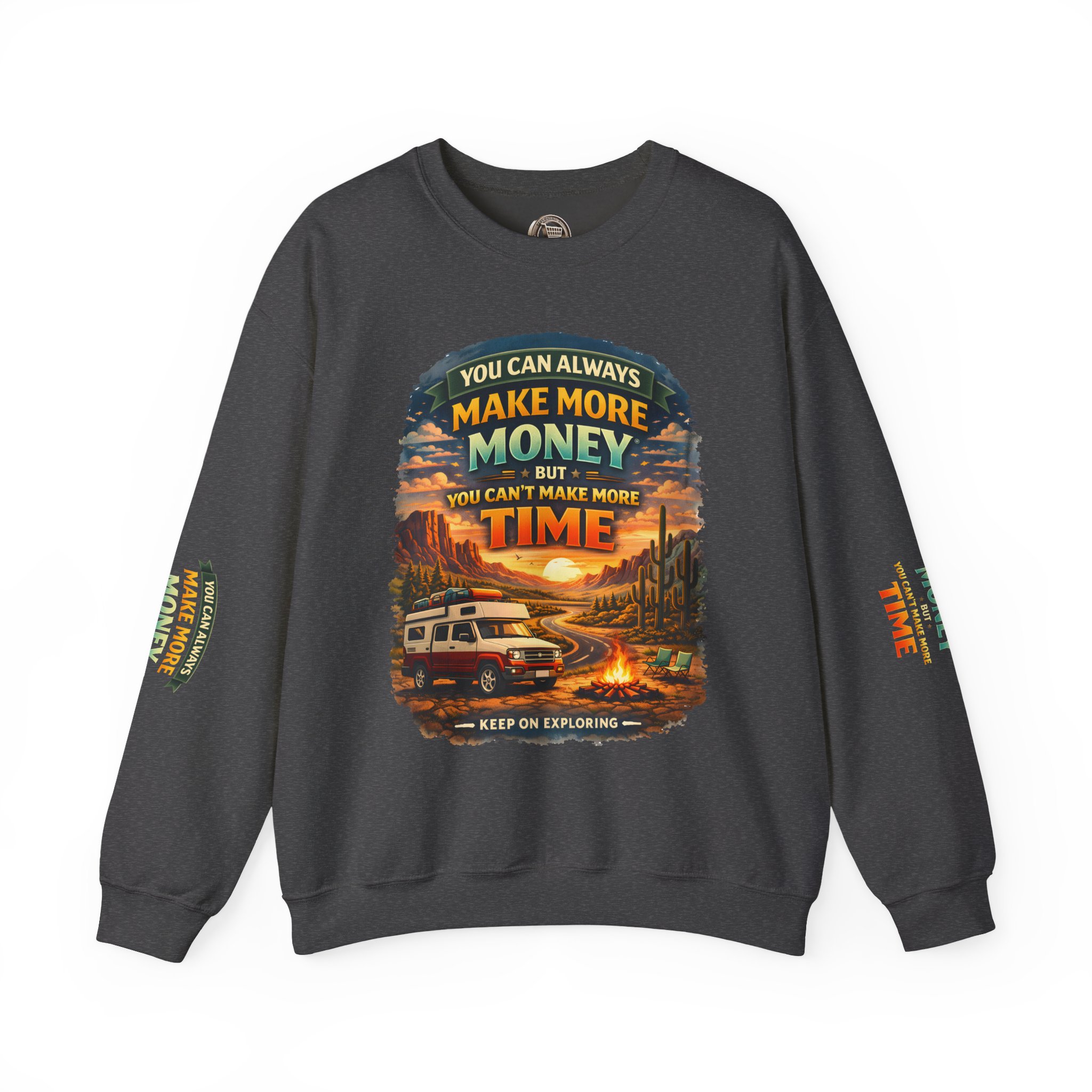 Unisex Heavy Blend™ Crewneck Sweatshirt — "You Can Always Make More Money" Design Scenic-Line
