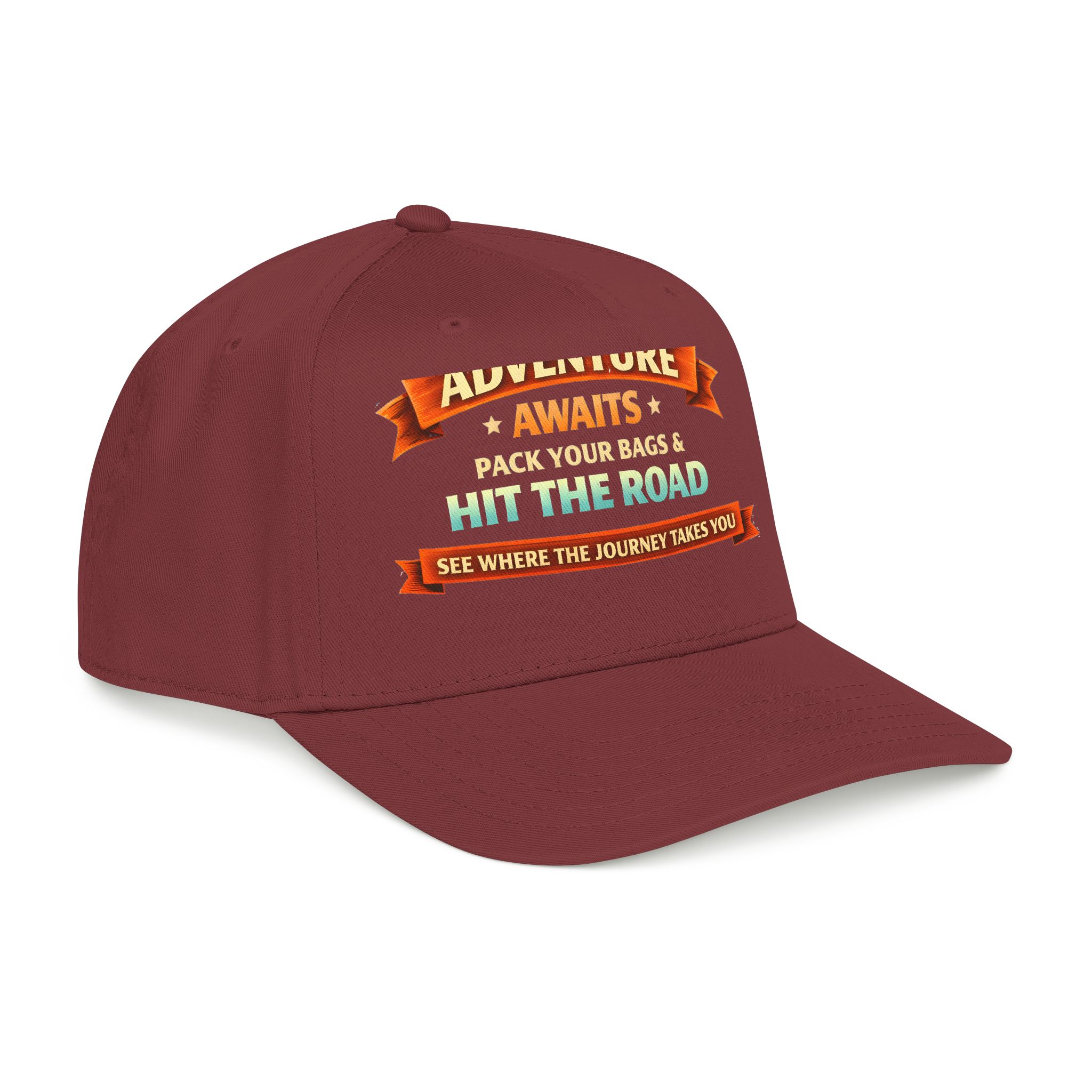 Baseball Cap - "Adventure Awaits-Pack Your Bags" Design Scenic-Line